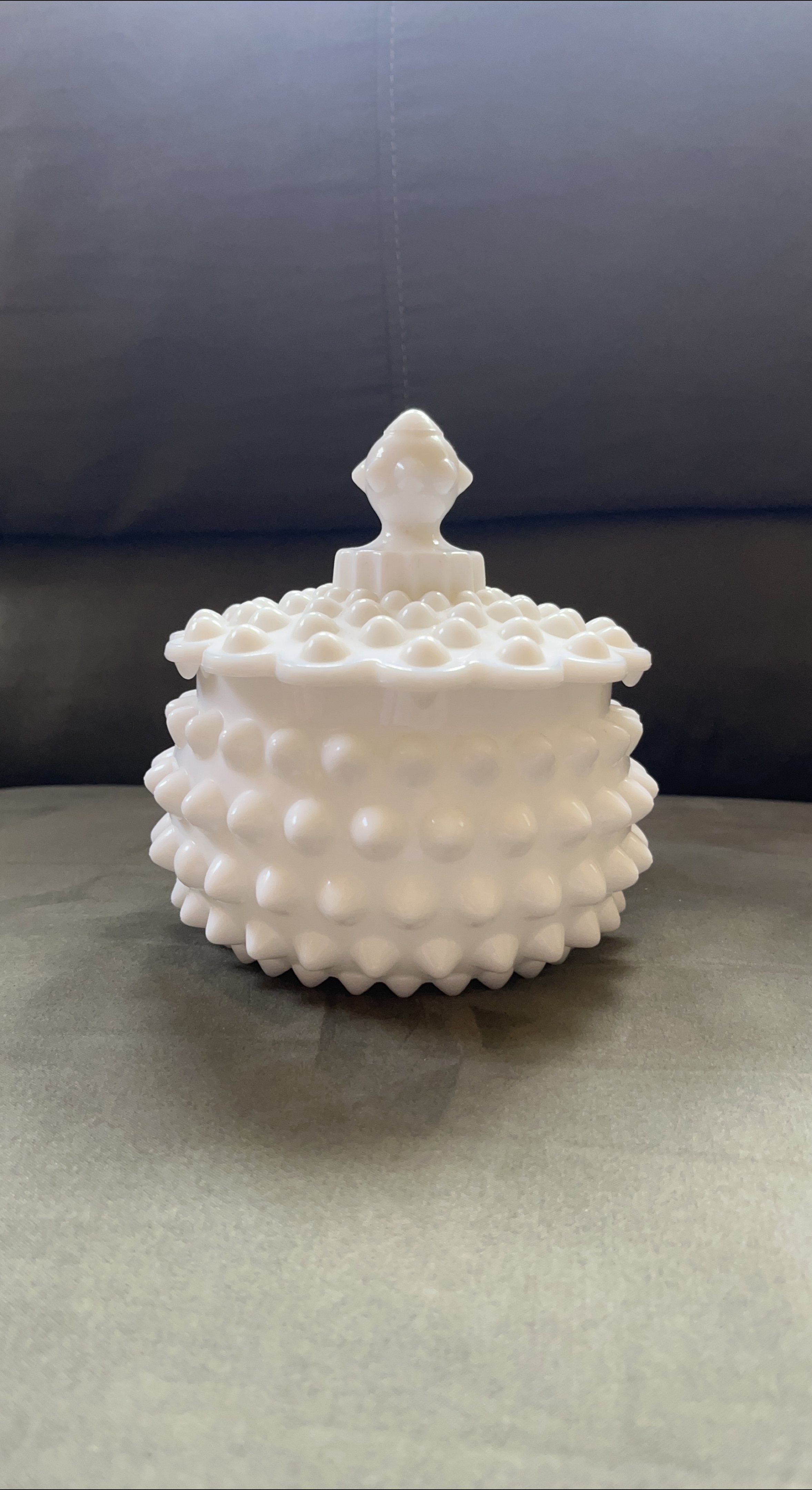 Vintage Fenton Milk Glass Hobnail Candy Dish thumbnail