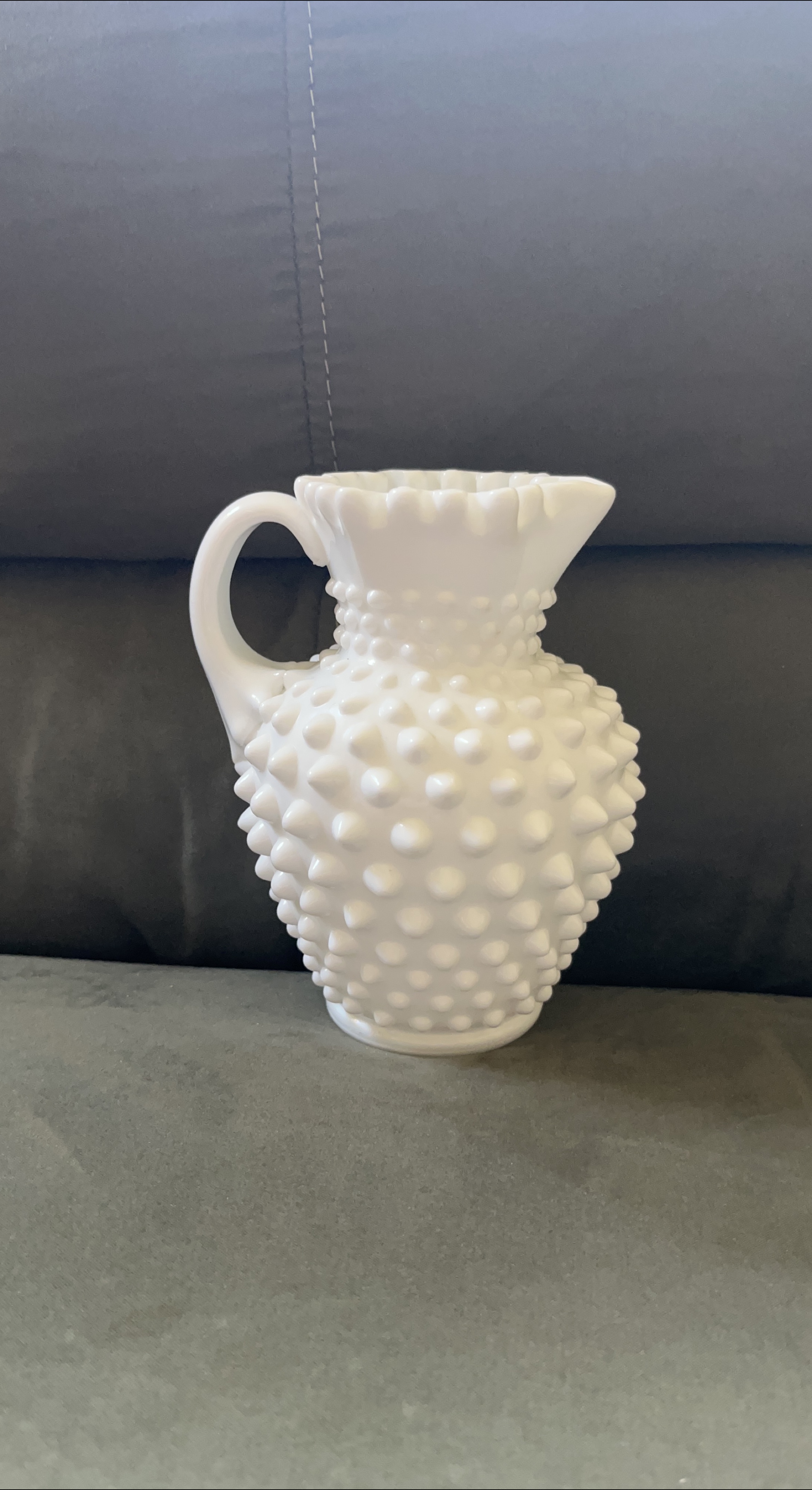 Hobnail Milk Glass Pitcher thumbnail