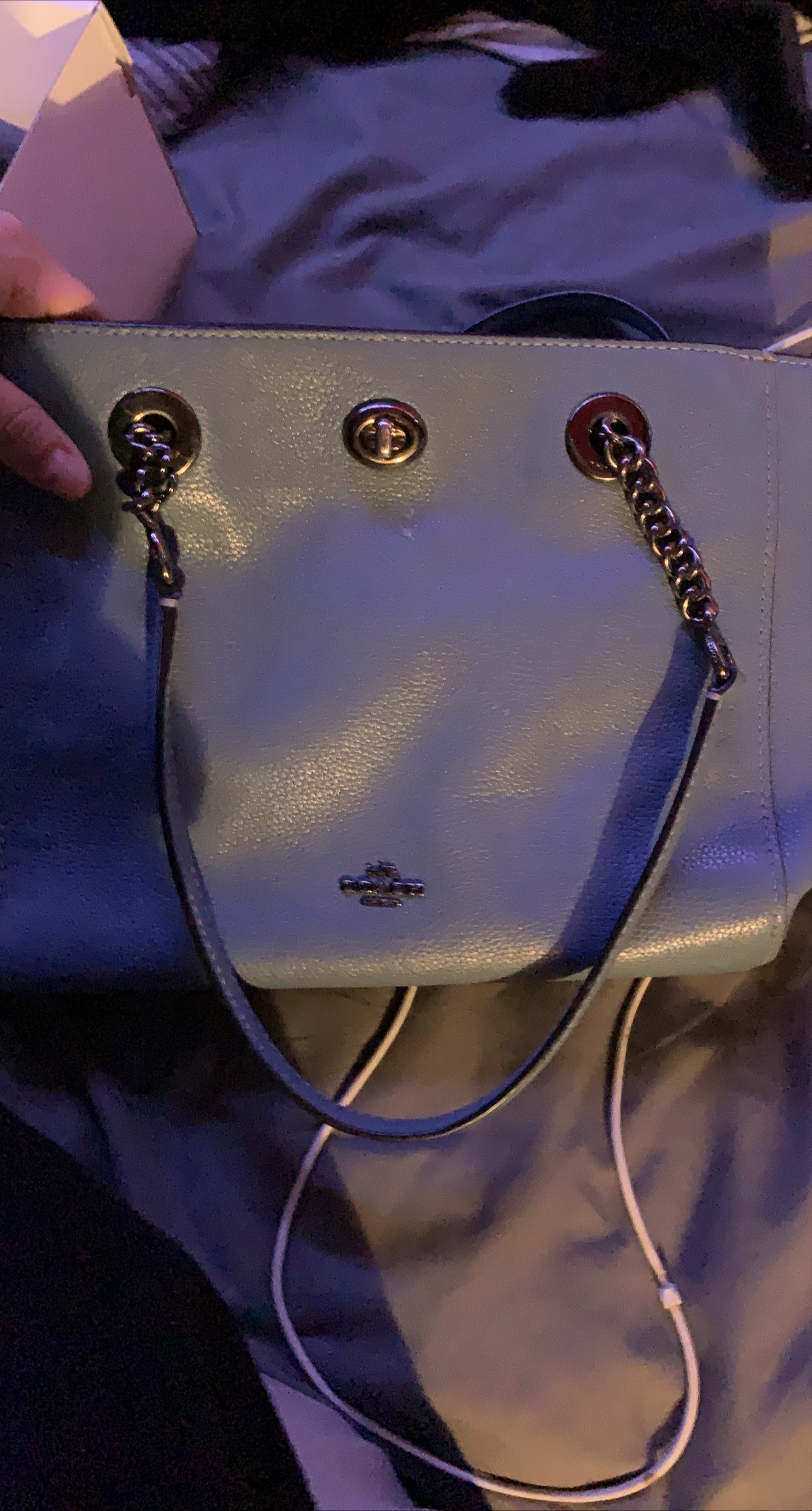 Coach Leather Tote Bag - Blue thumbnail