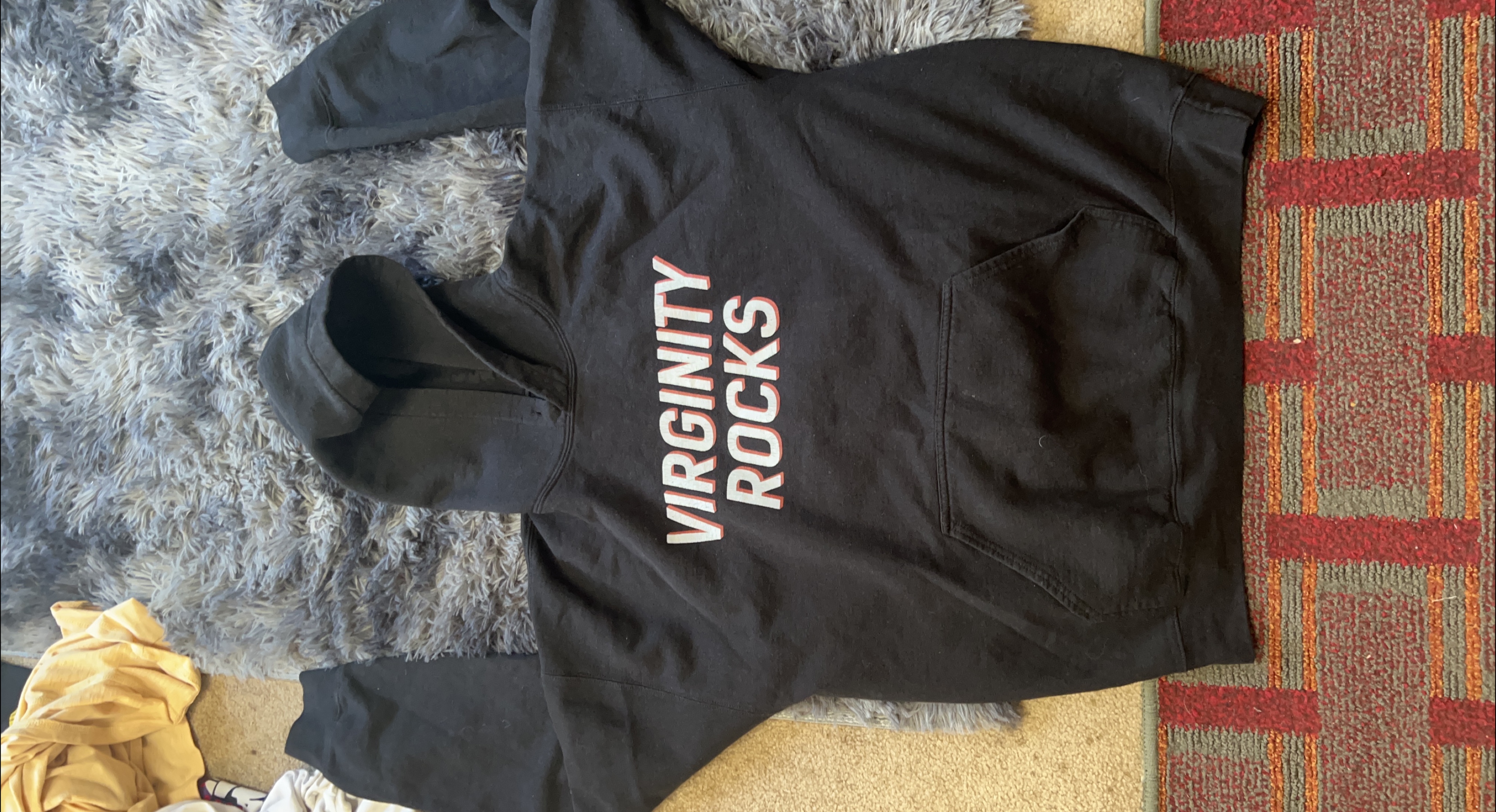 Virginity Rocks Black Hoodie thumbnail