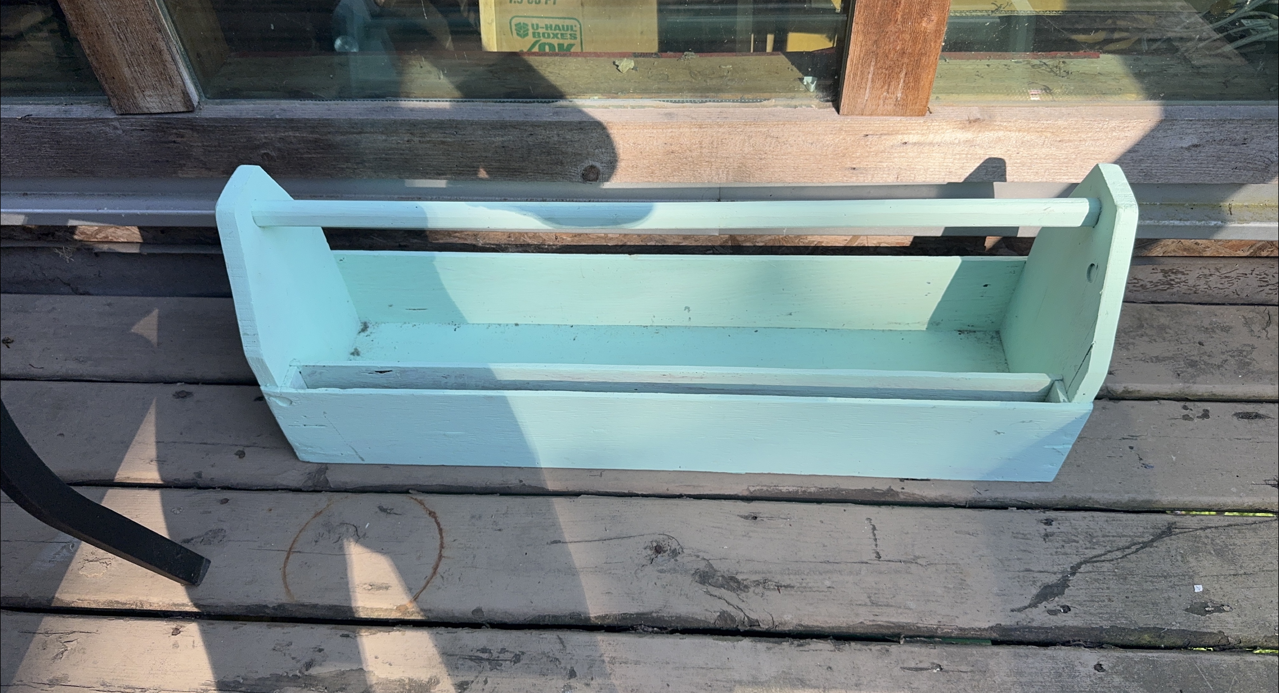 Mint Green Wooden Tool Box thumbnail
