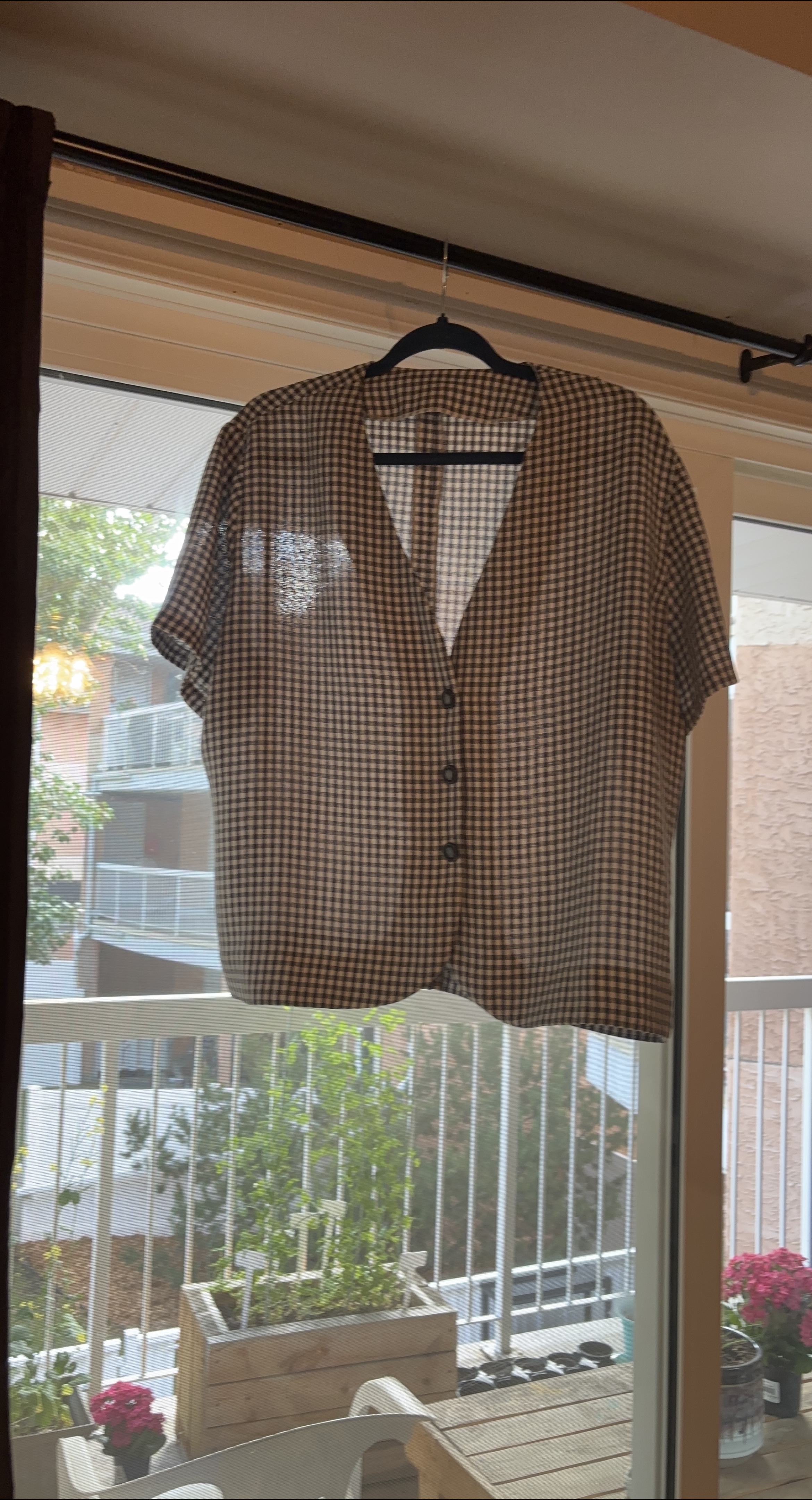 Gingham Button-Up Blouse thumbnail