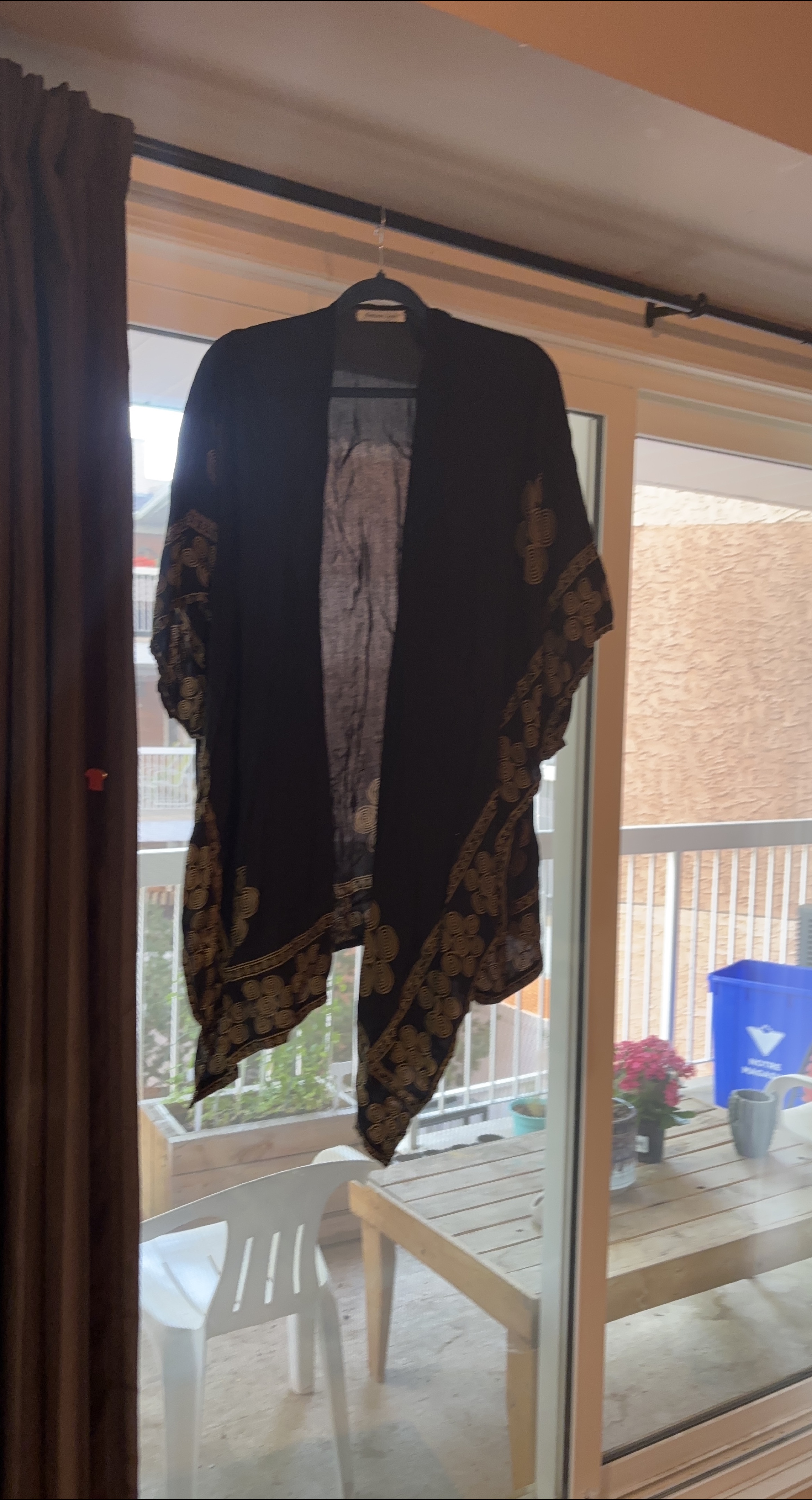 Black Kimono with Gold Floral Design thumbnail