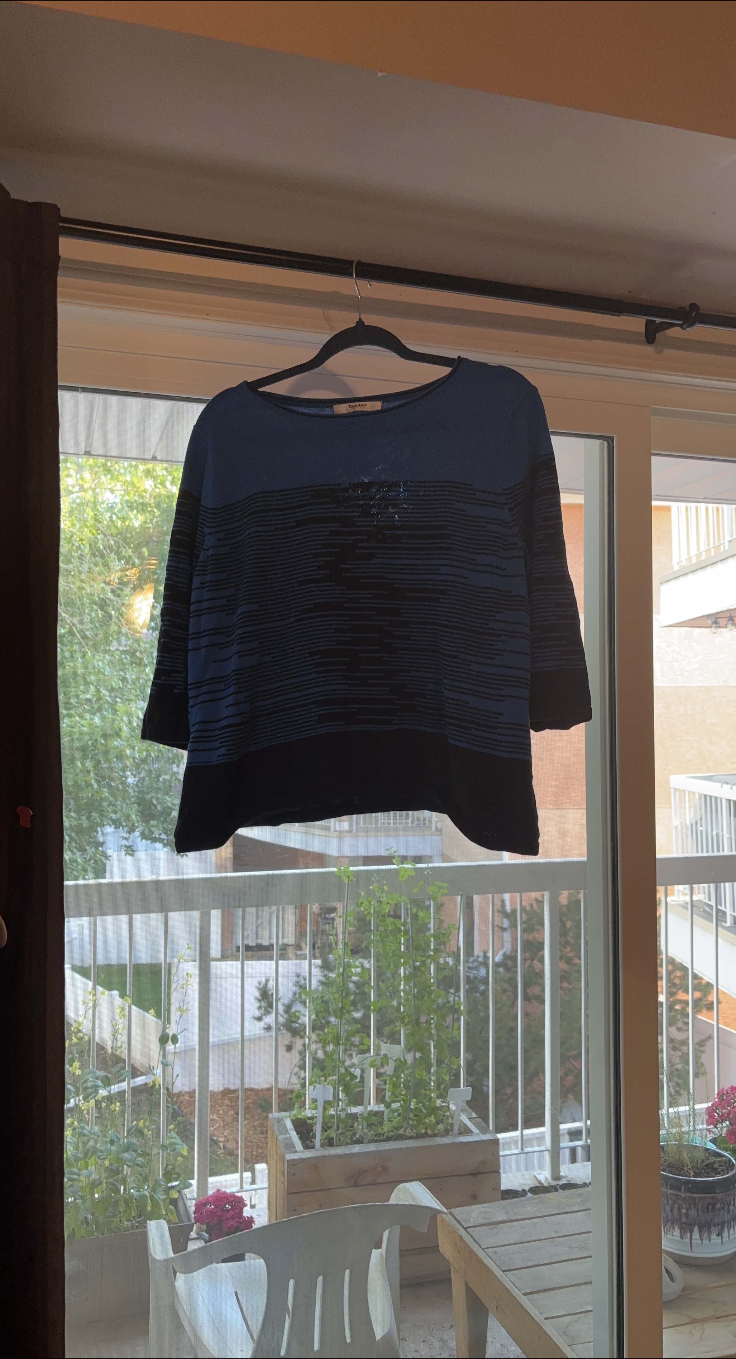 Blue & Black long sleeve Top thumbnail