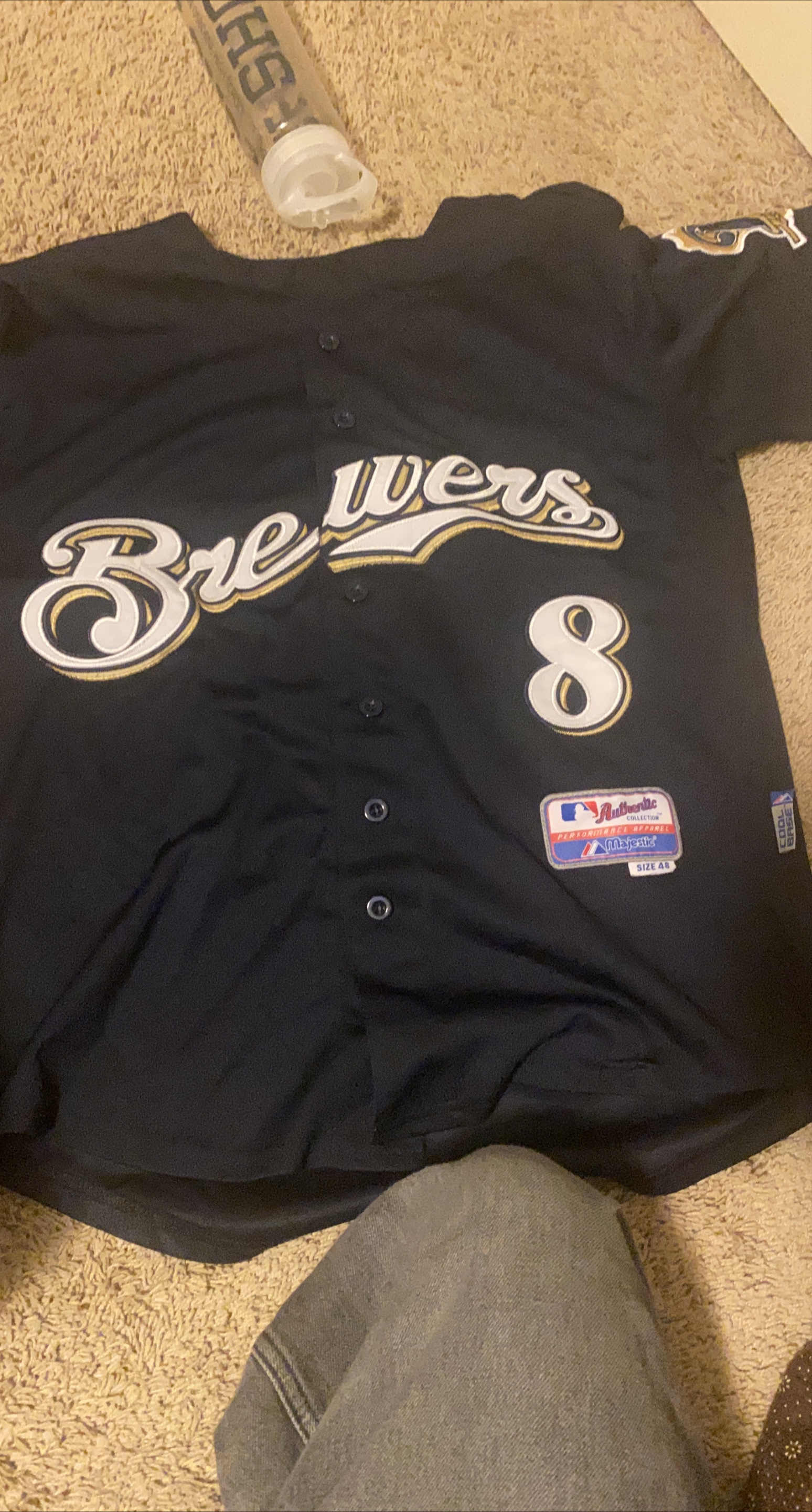 Majestic Milwaukee Brewers Braun #8 Jersey - Size 48 thumbnail