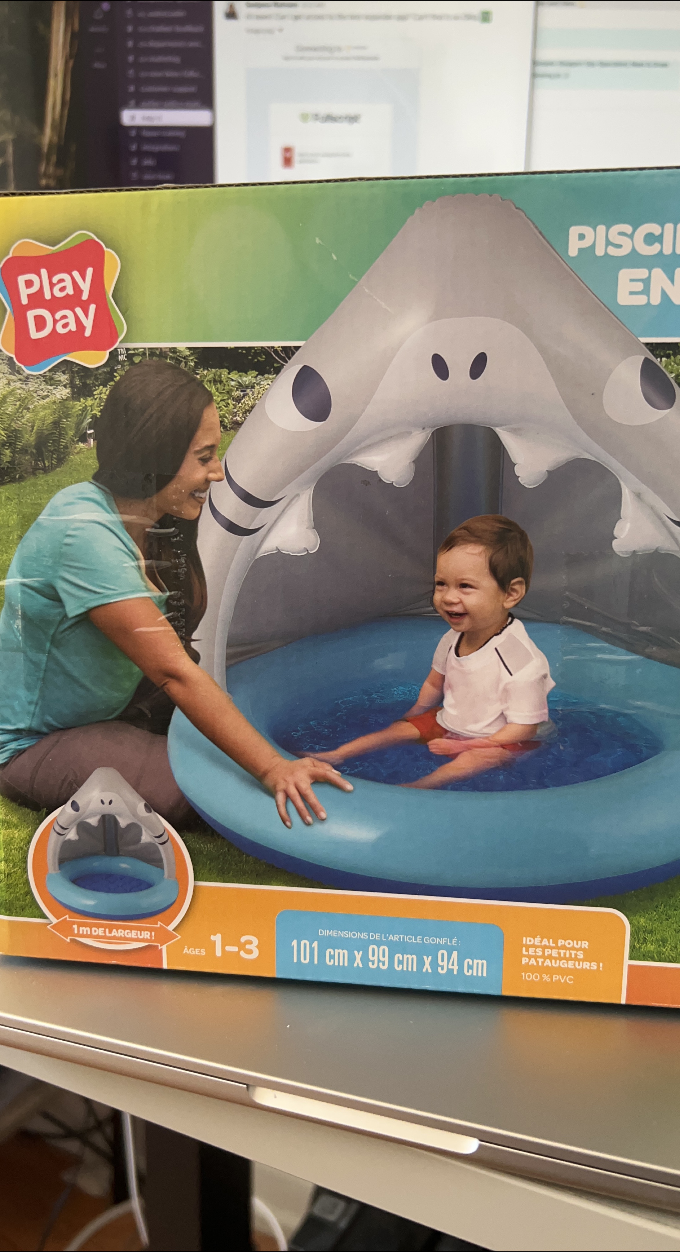 Play Day Shark Inflatable Pool - Ages 1-3