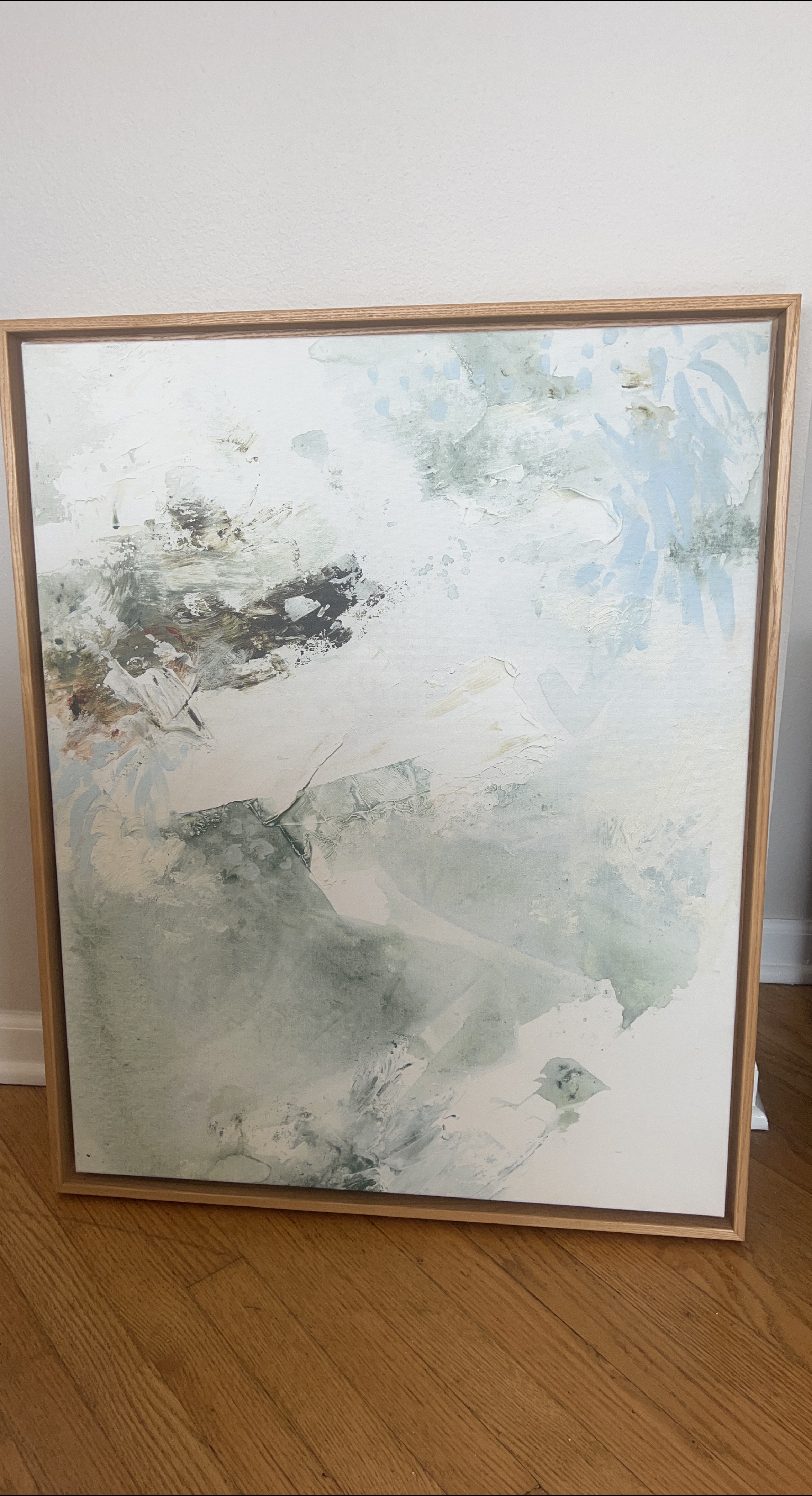 Original Lyndsey Letters Abstract Painting with Wooden Frame thumbnail