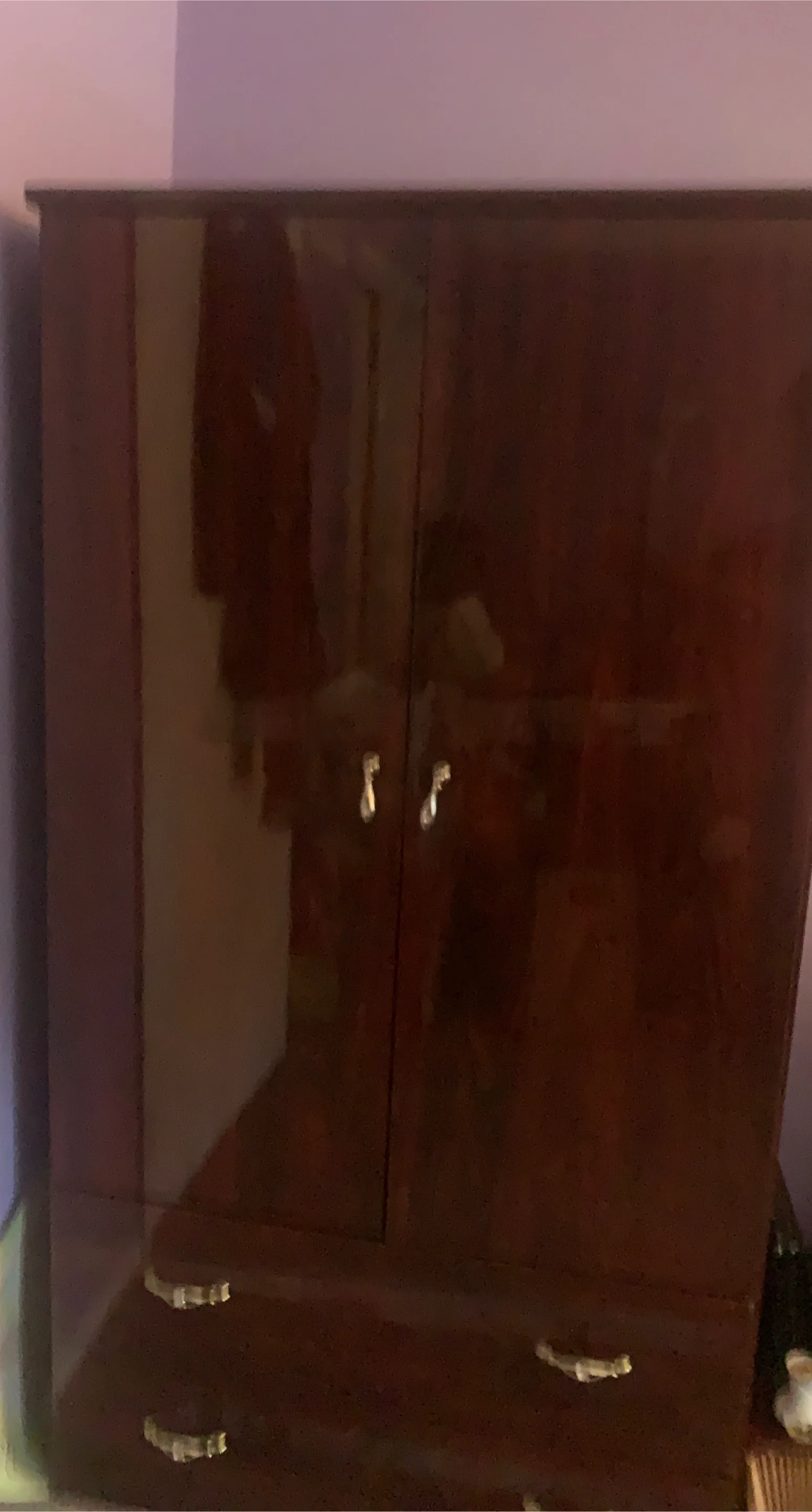 Dark Brown Wardrobe with Drawers