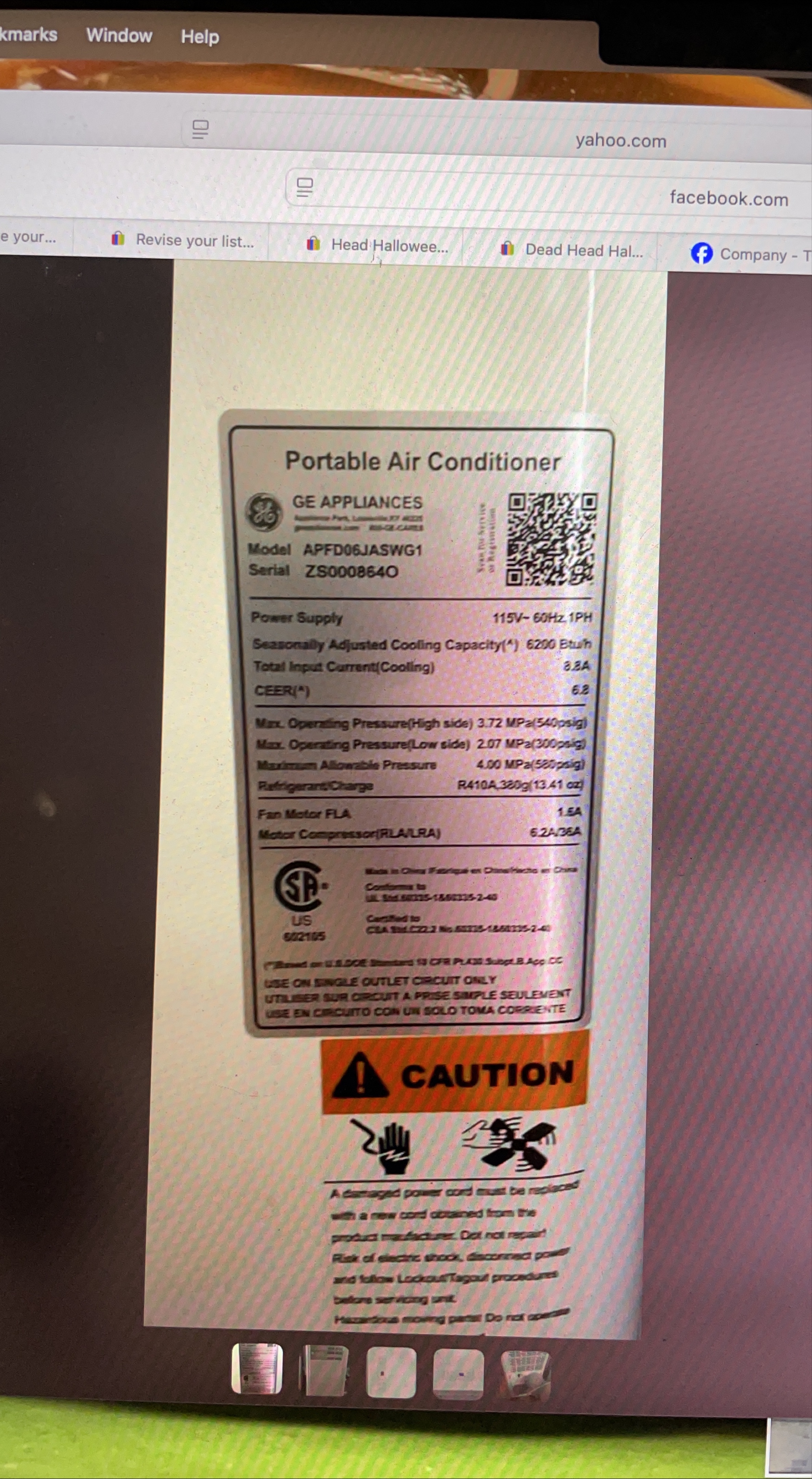 GE Appliances Portable Air Conditioner APFD06JASWG1 thumbnail