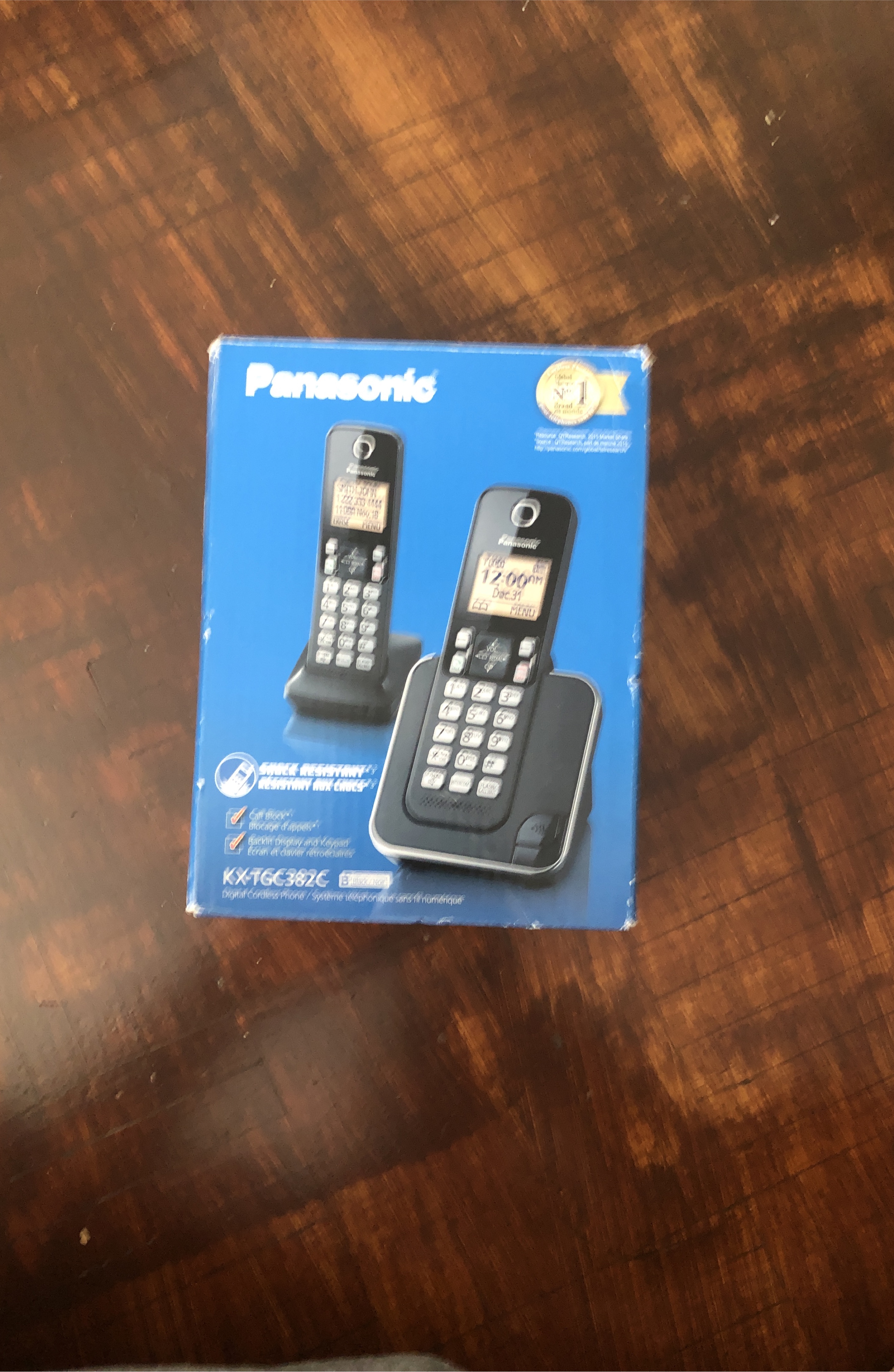 Panasonic KX-TGC382C Digital Cordless Phone - Black thumbnail