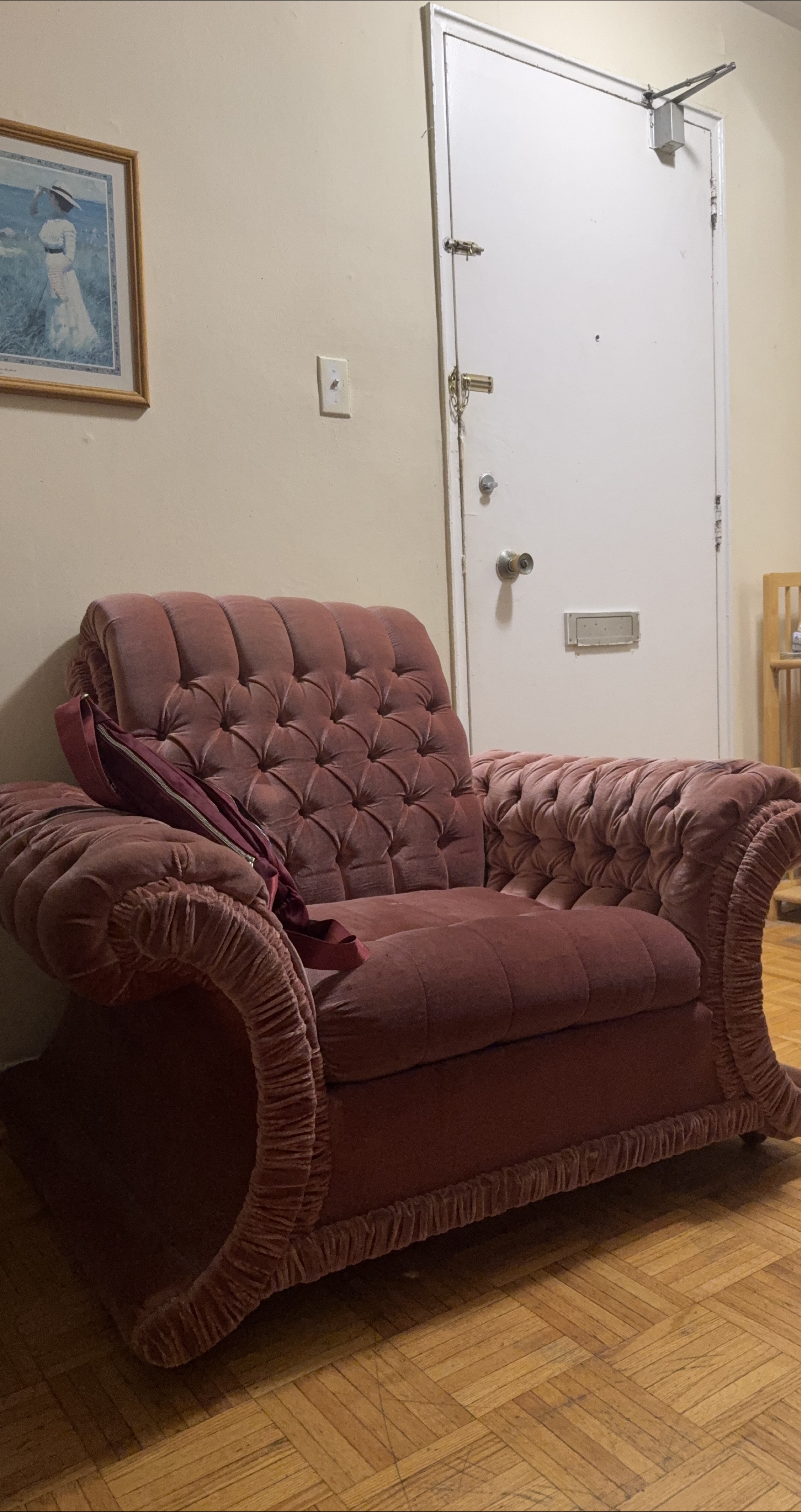Tufted Armchair - Mauve Velvet thumbnail