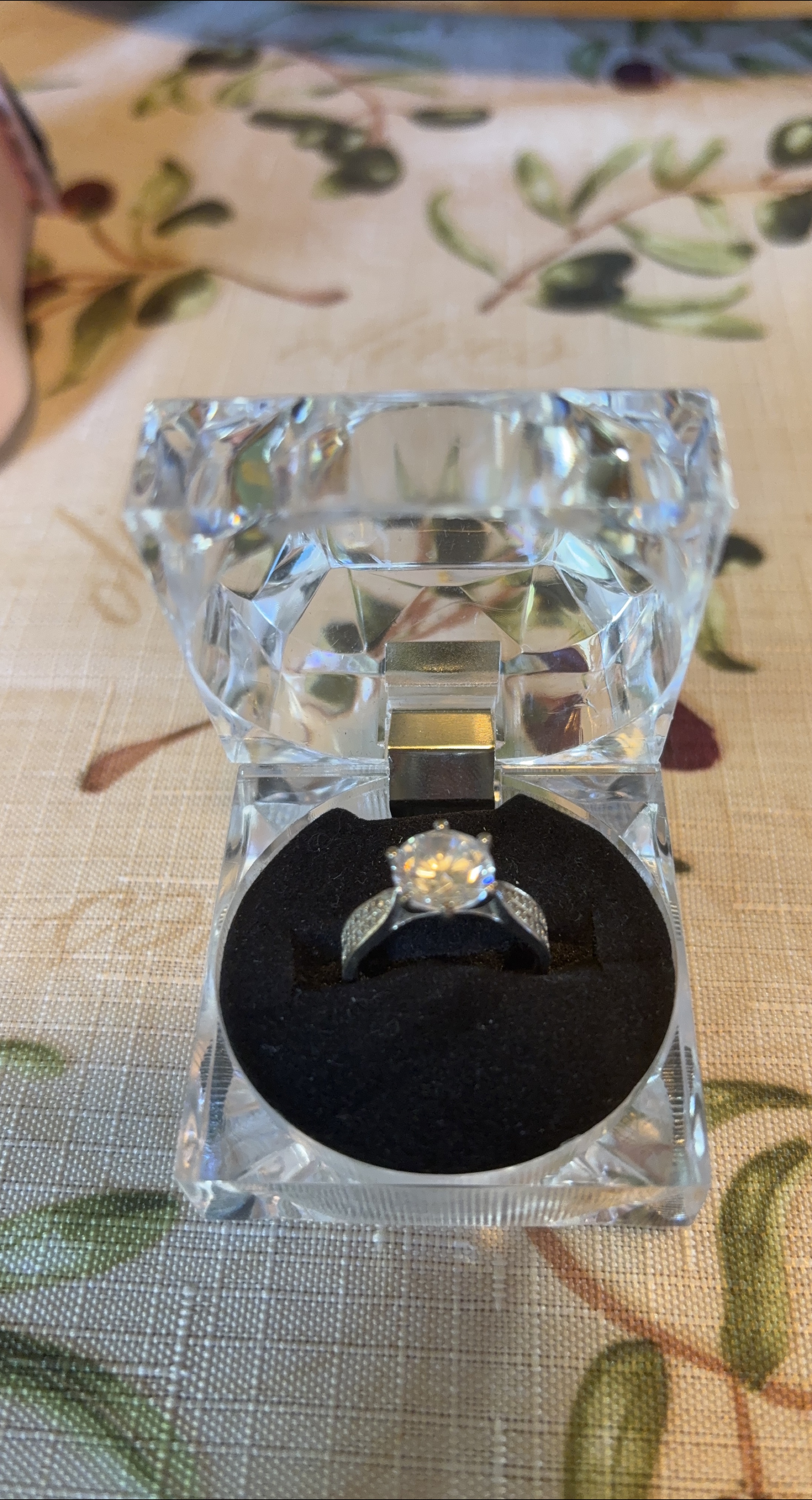 Cubic Zirconia Solitaire Ring in Clear Display Box