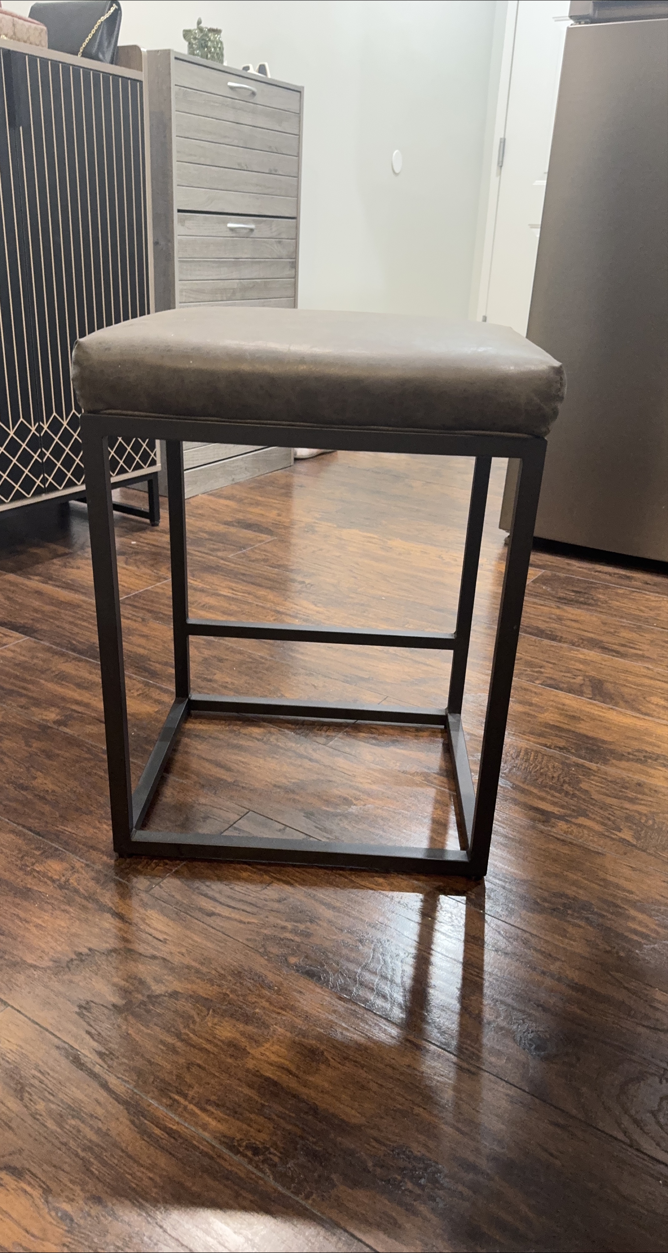 Upholstered Metal Frame Stool thumbnail