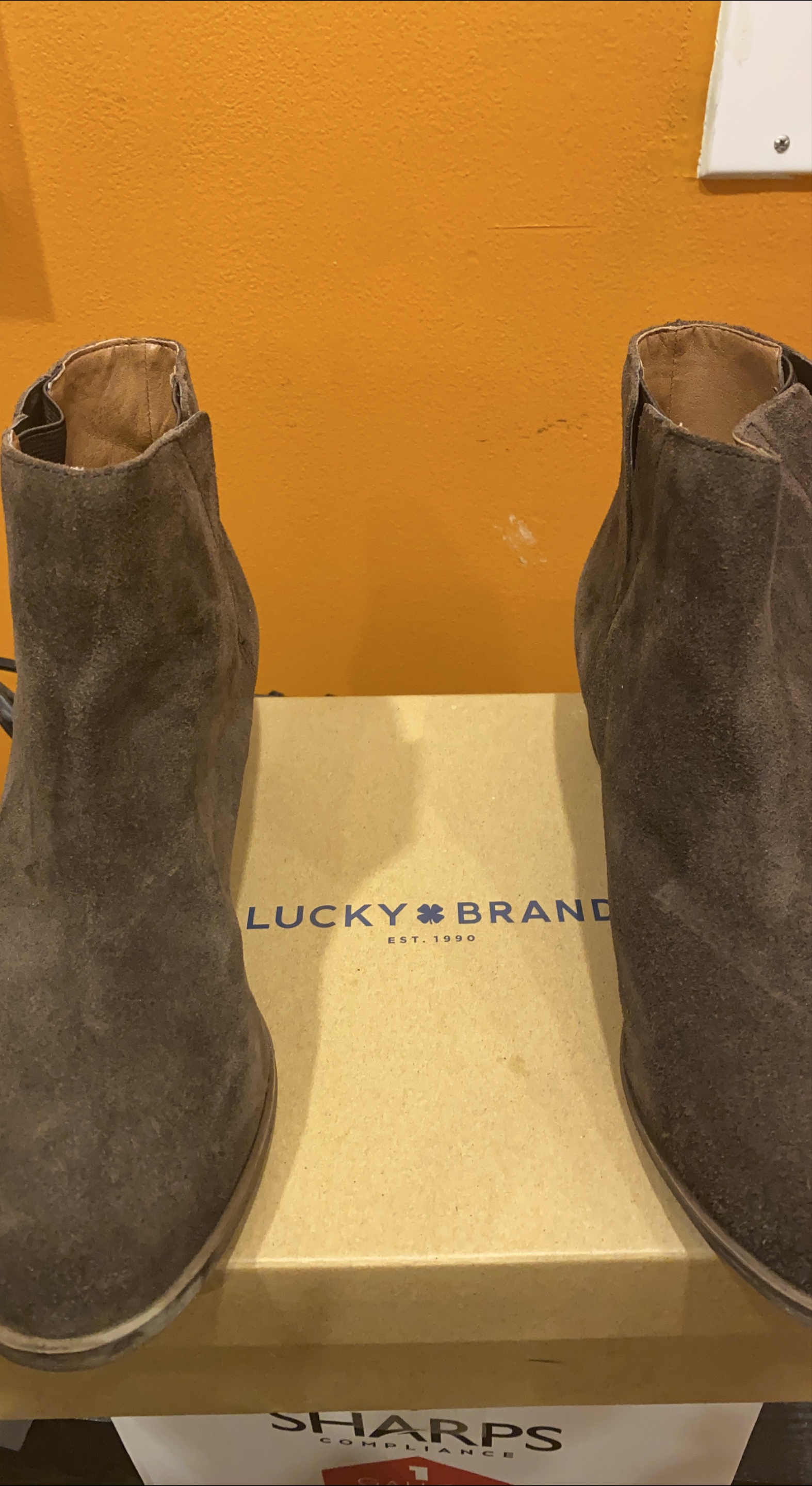 Lucky Brand Brown Suede Ankle Boots thumbnail