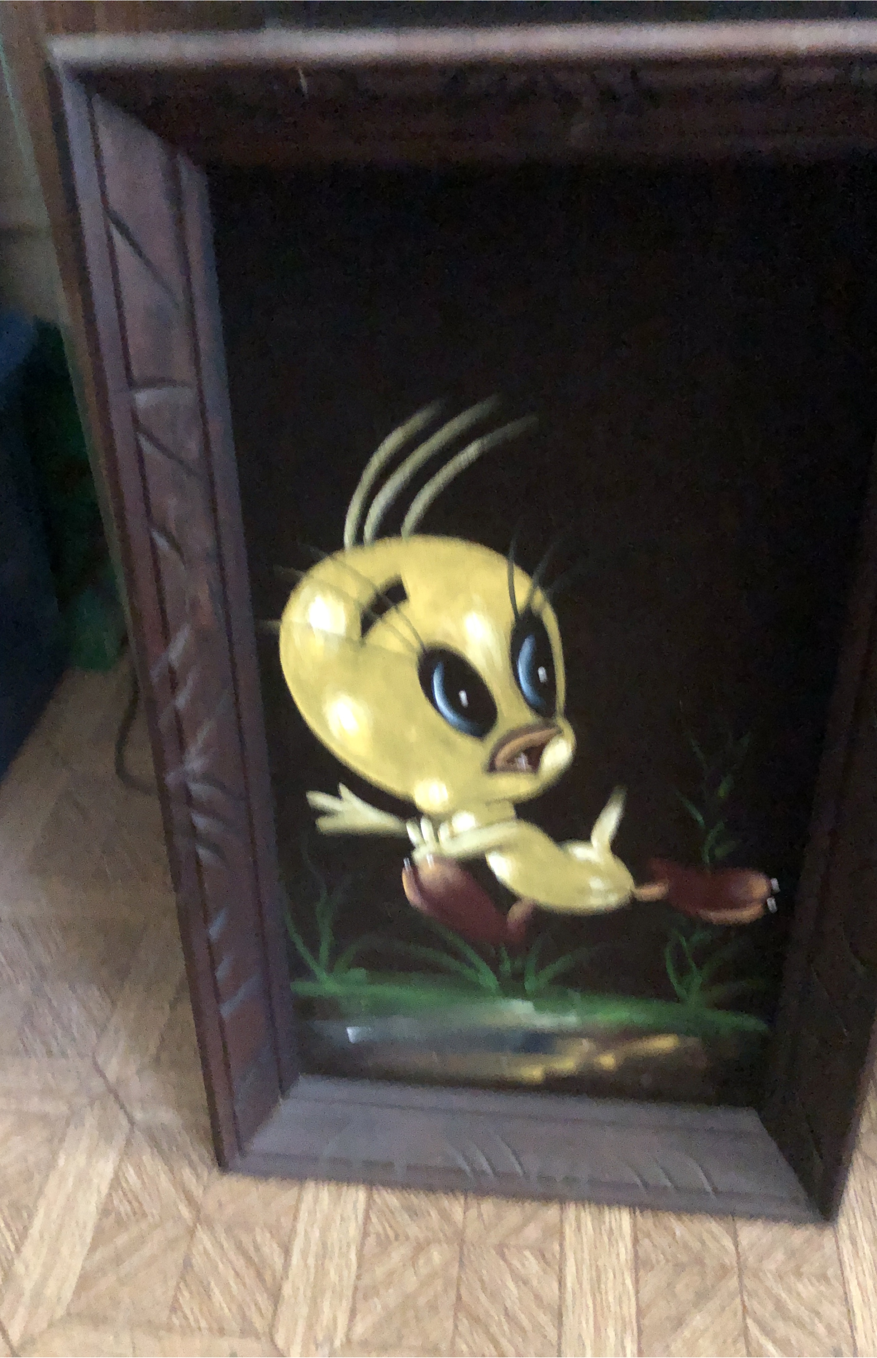 Tweety Bird Framed Velvet Painting thumbnail