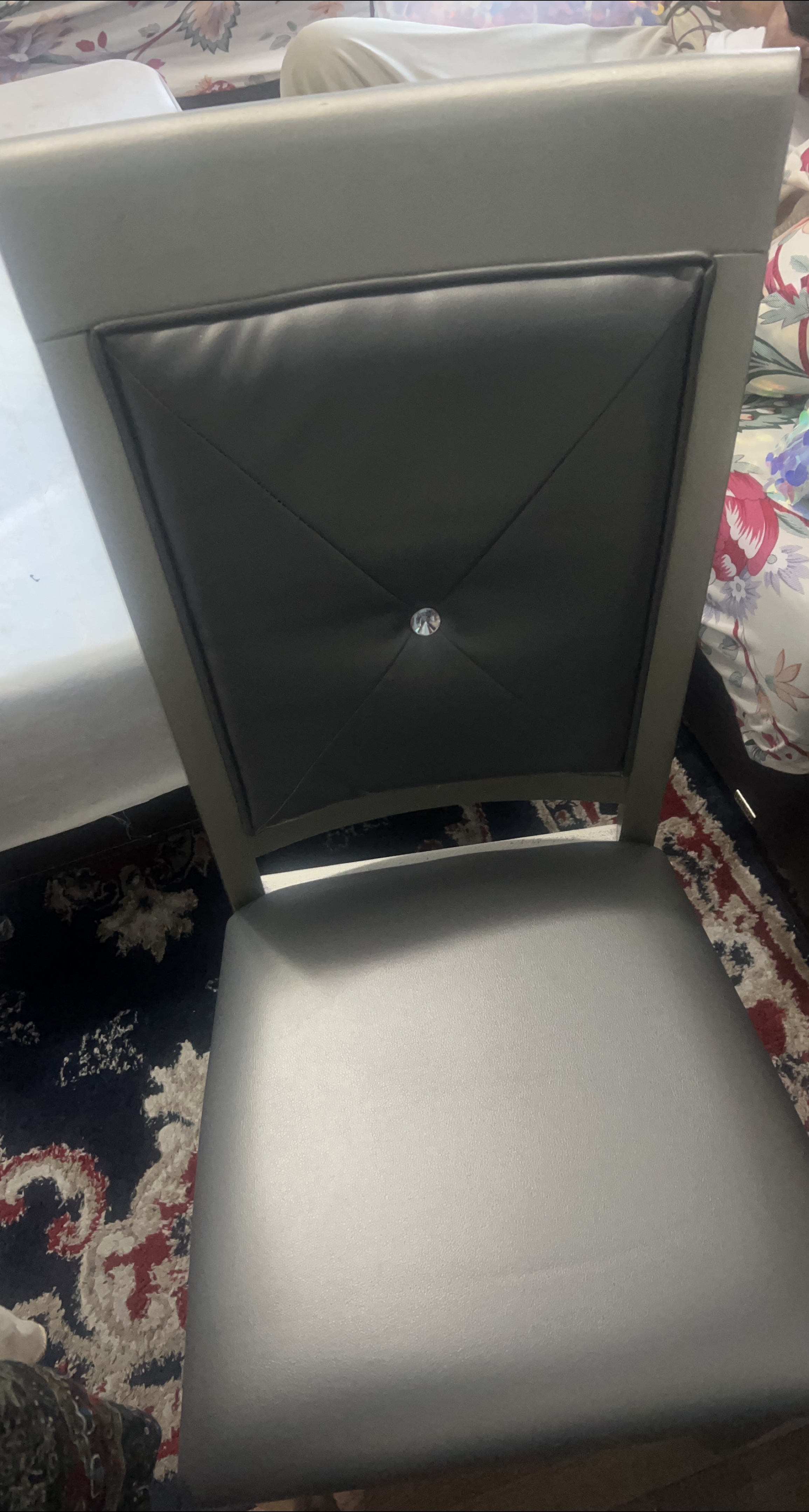 Gray Dining  3 Chairs with Padded Seat thumbnail