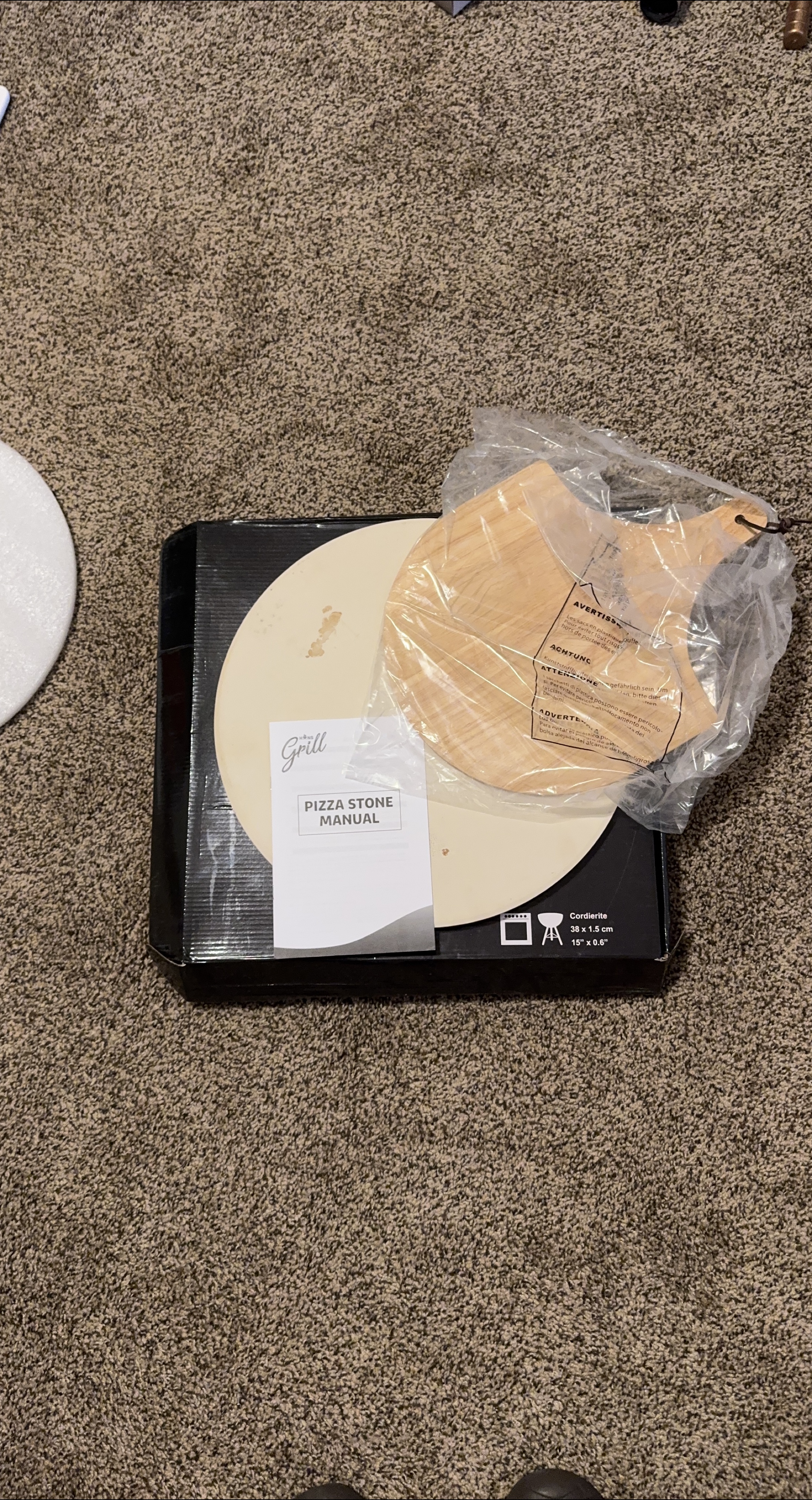New Grill Pizza Stone with Paddle thumbnail