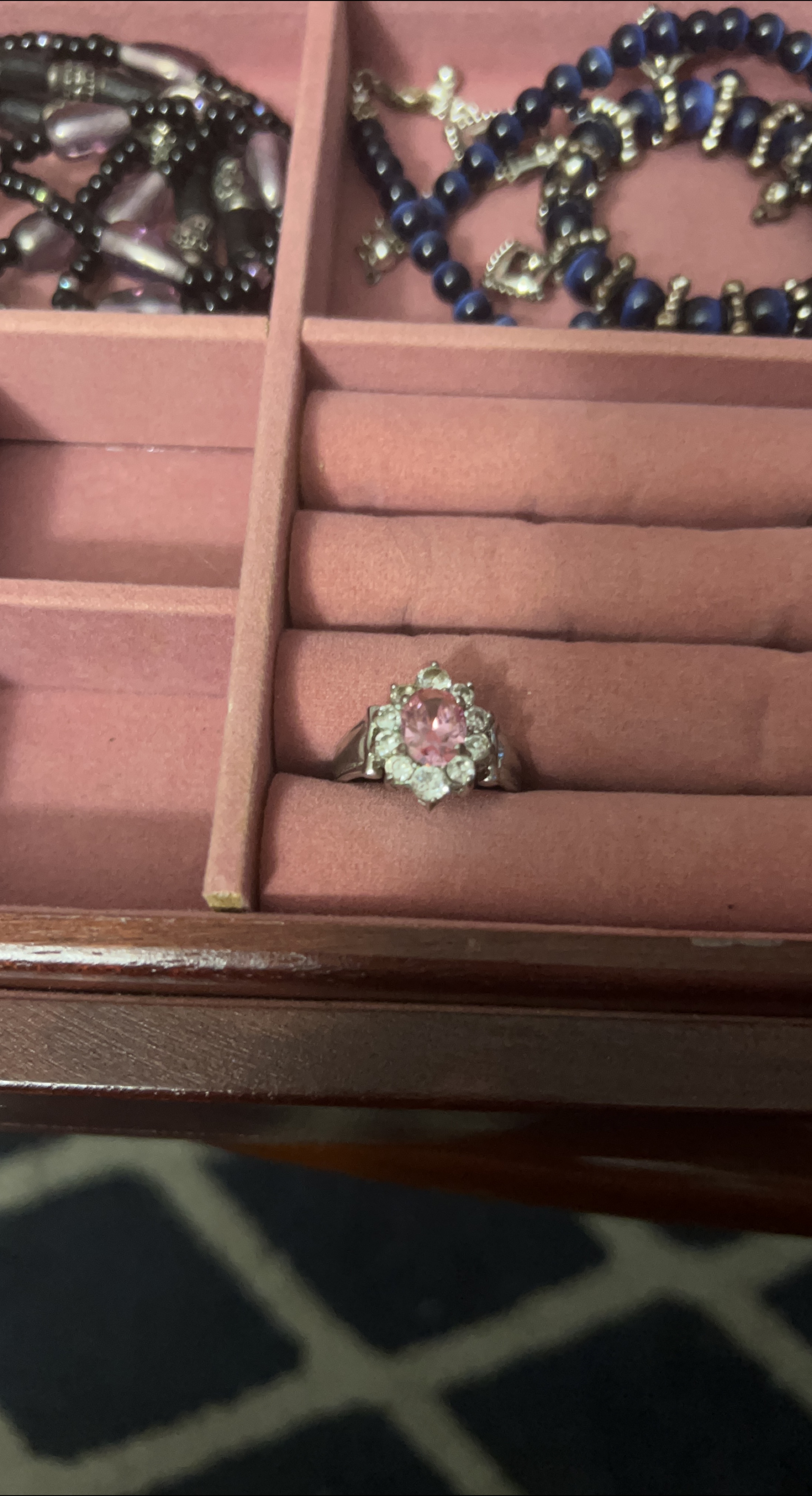 Pink Elbaite Stone Ring thumbnail