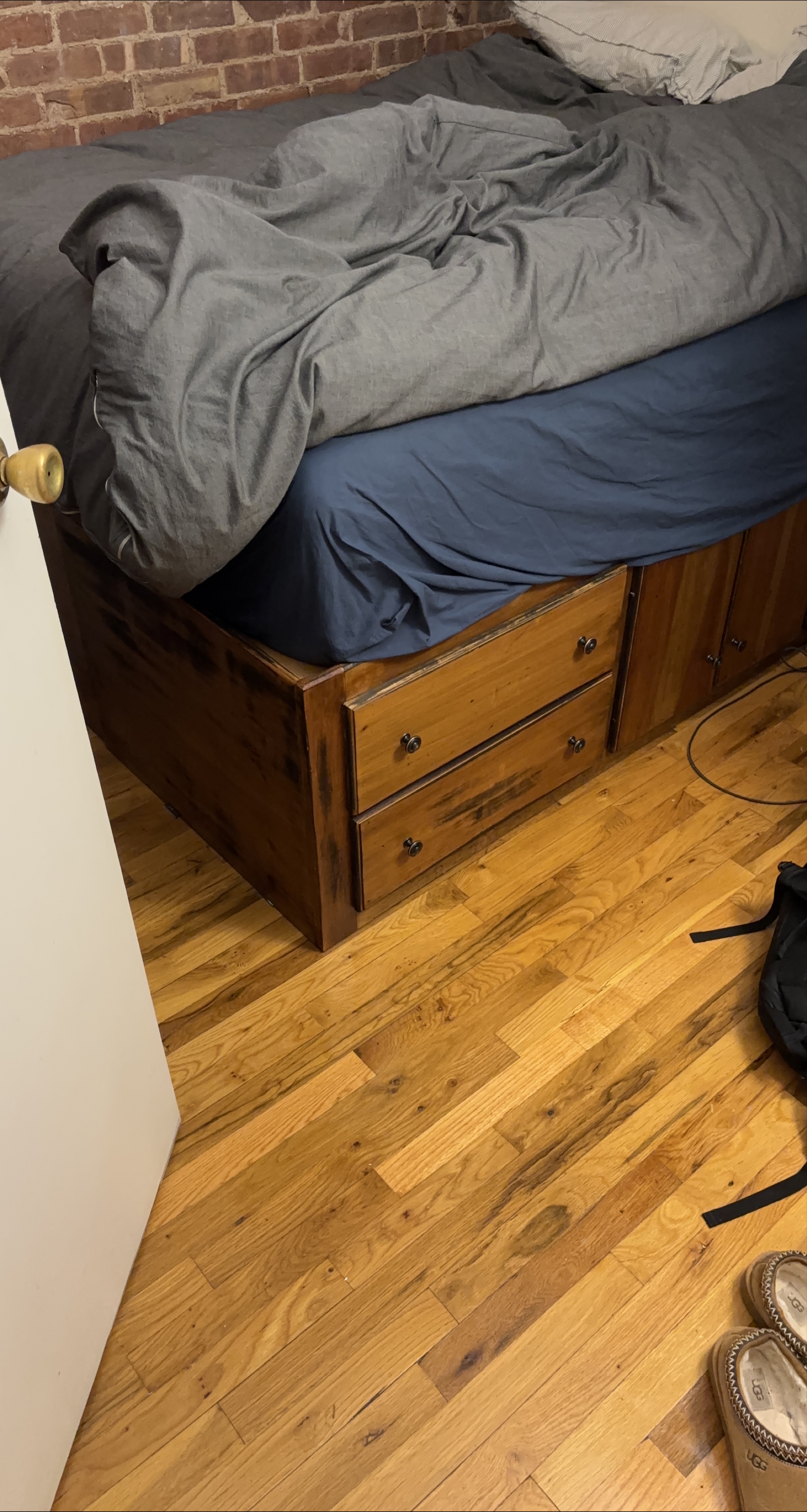 Wooden Bed Frame with Drawers thumbnail