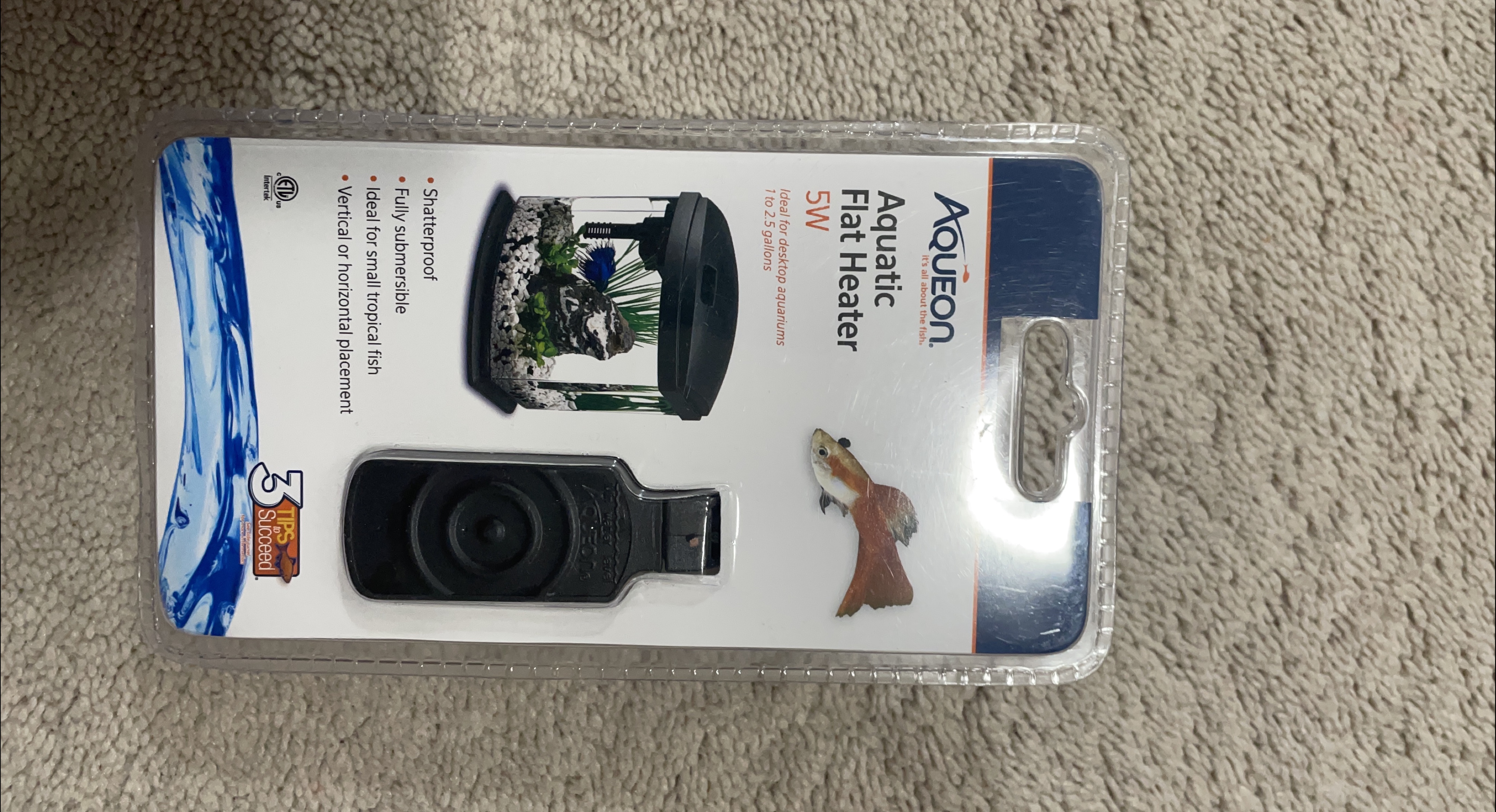 Aqueon Aquatic Flat Heater 5W - New in Package! thumbnail