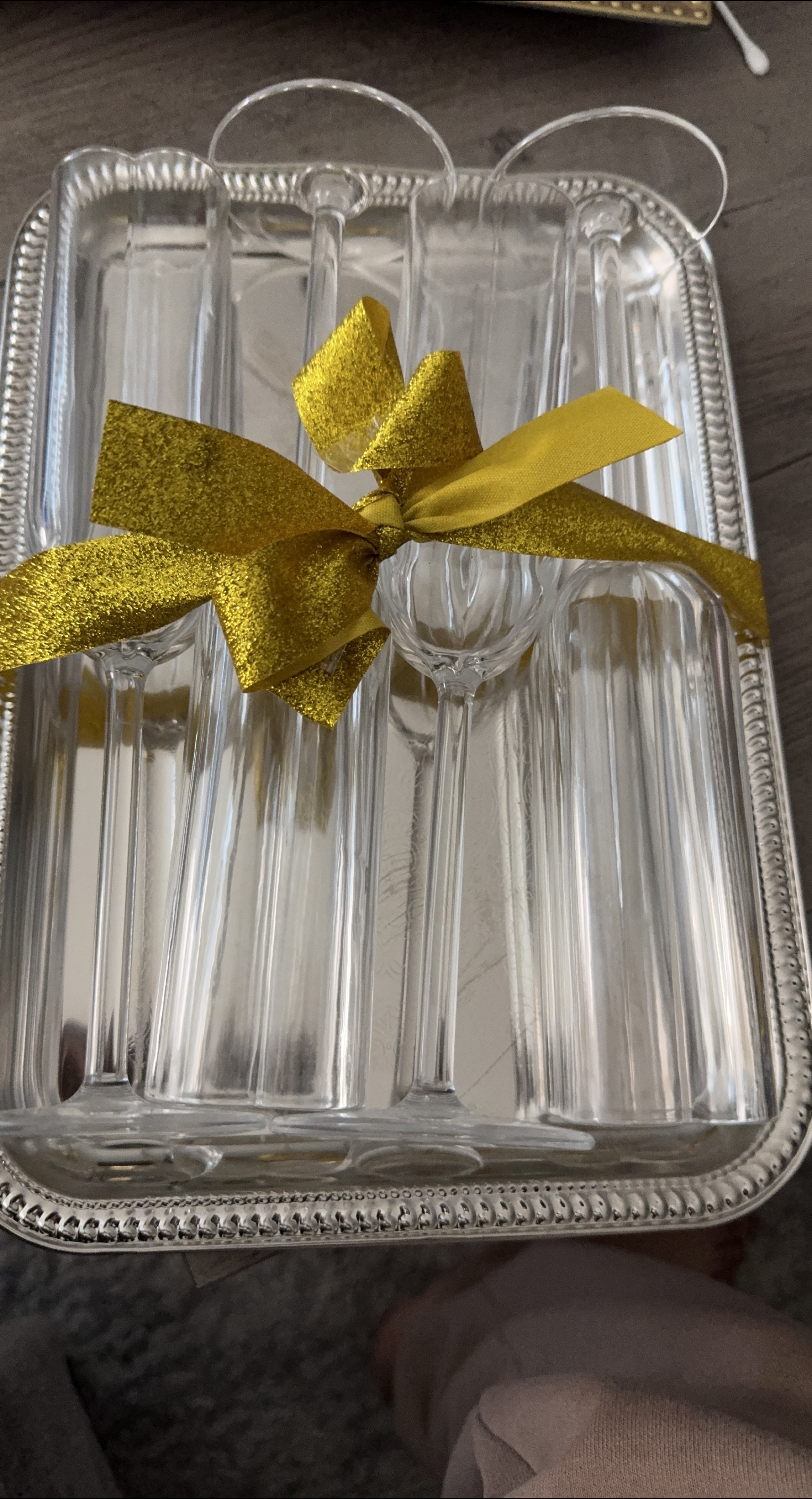 Champagne Flutes with Silver Tray thumbnail