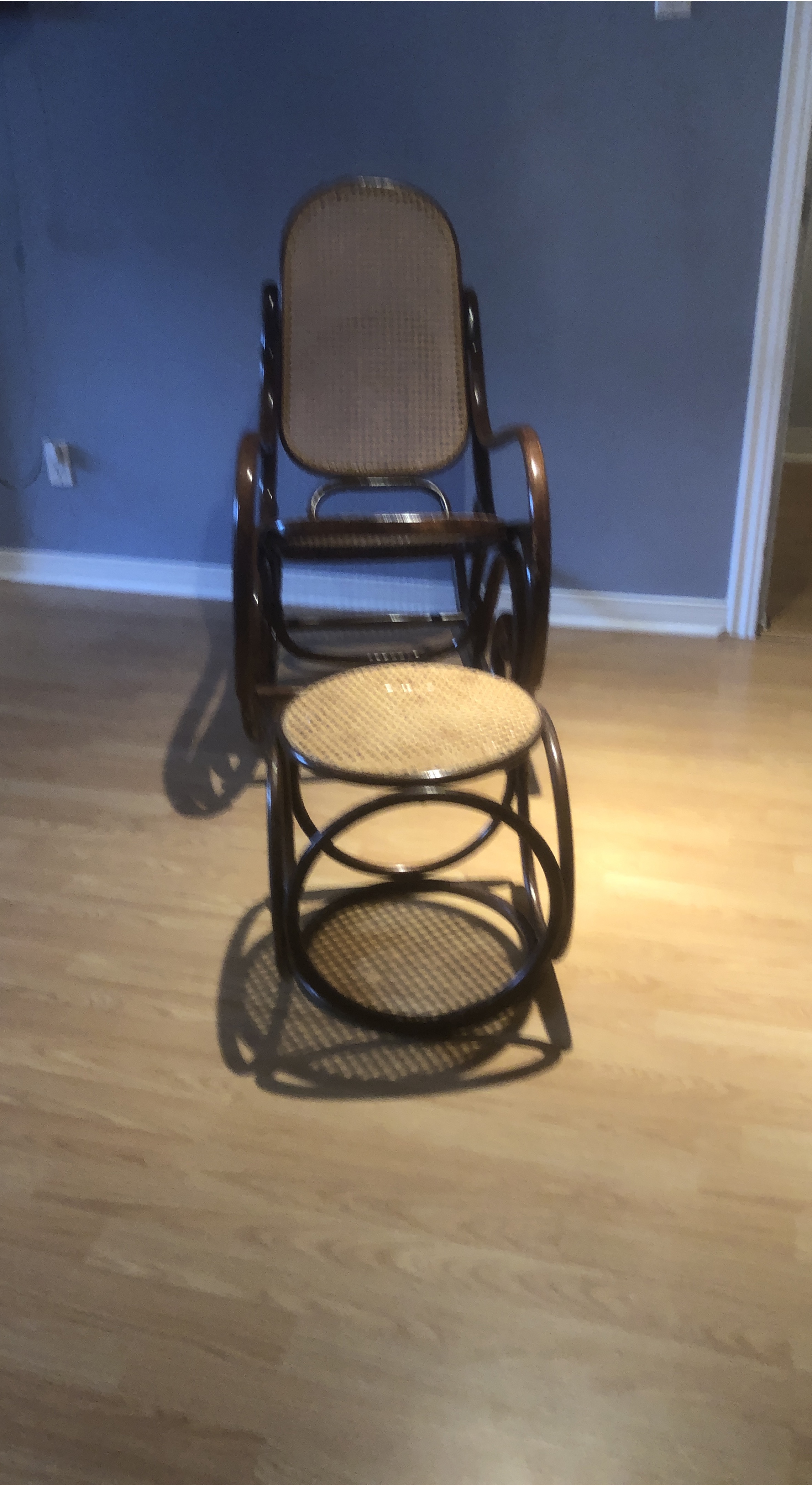 Wicker Rocking Chair with Ottoman thumbnail