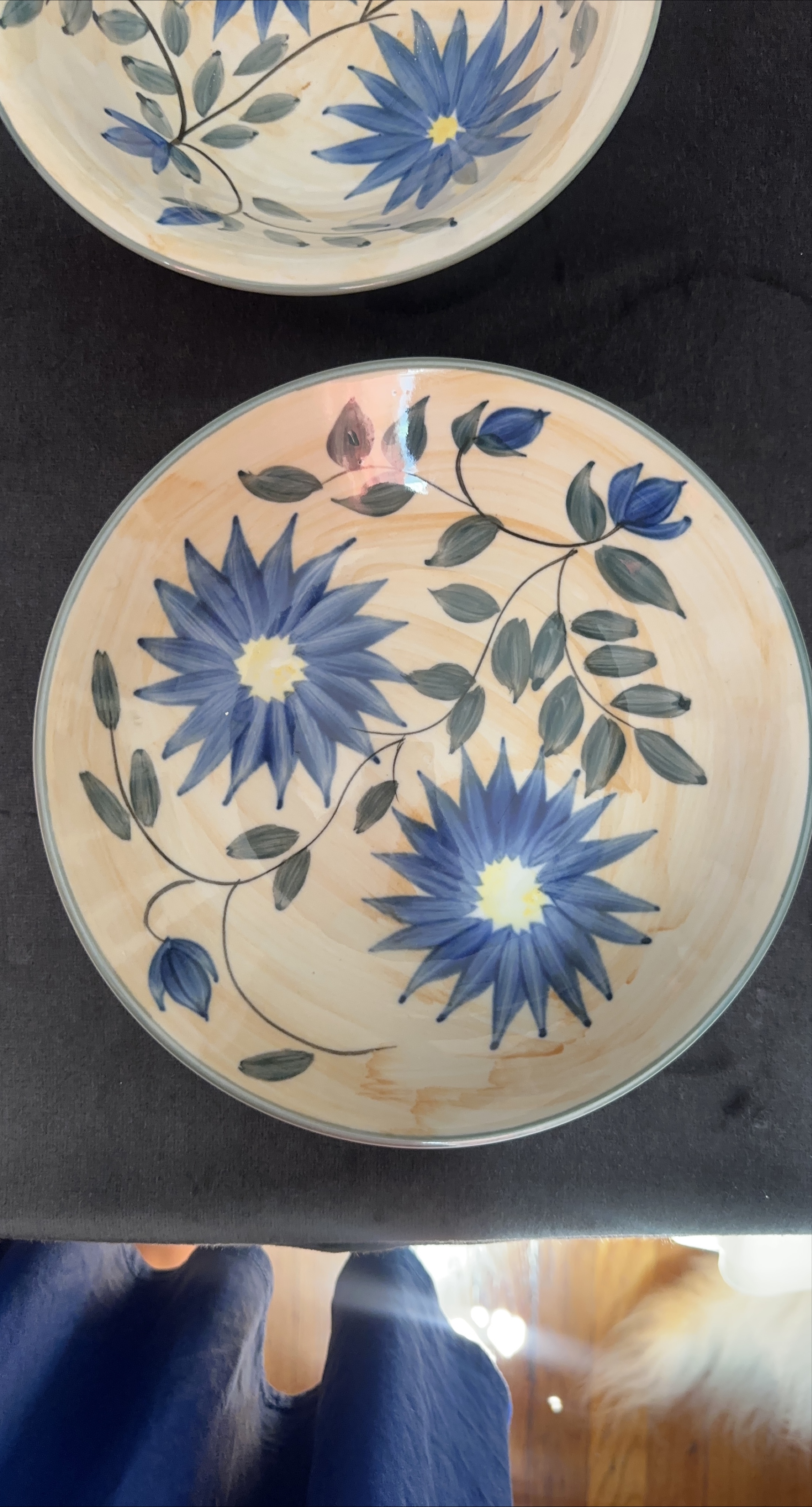 Miso Italian Hand Painted Bowl and two deep plates Set thumbnail