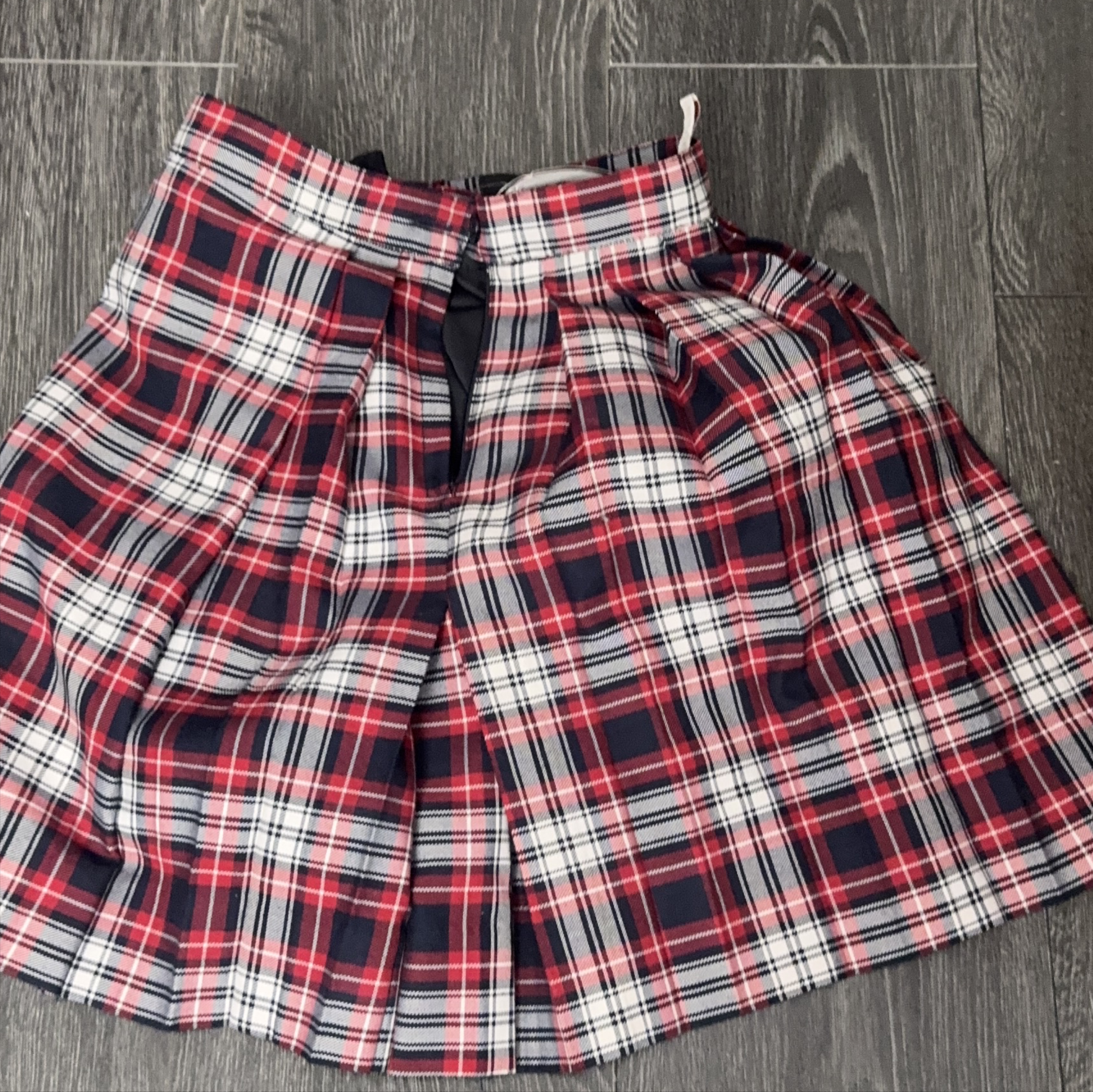 Plaid Mini Skirt - Red, White & Blue thumbnail