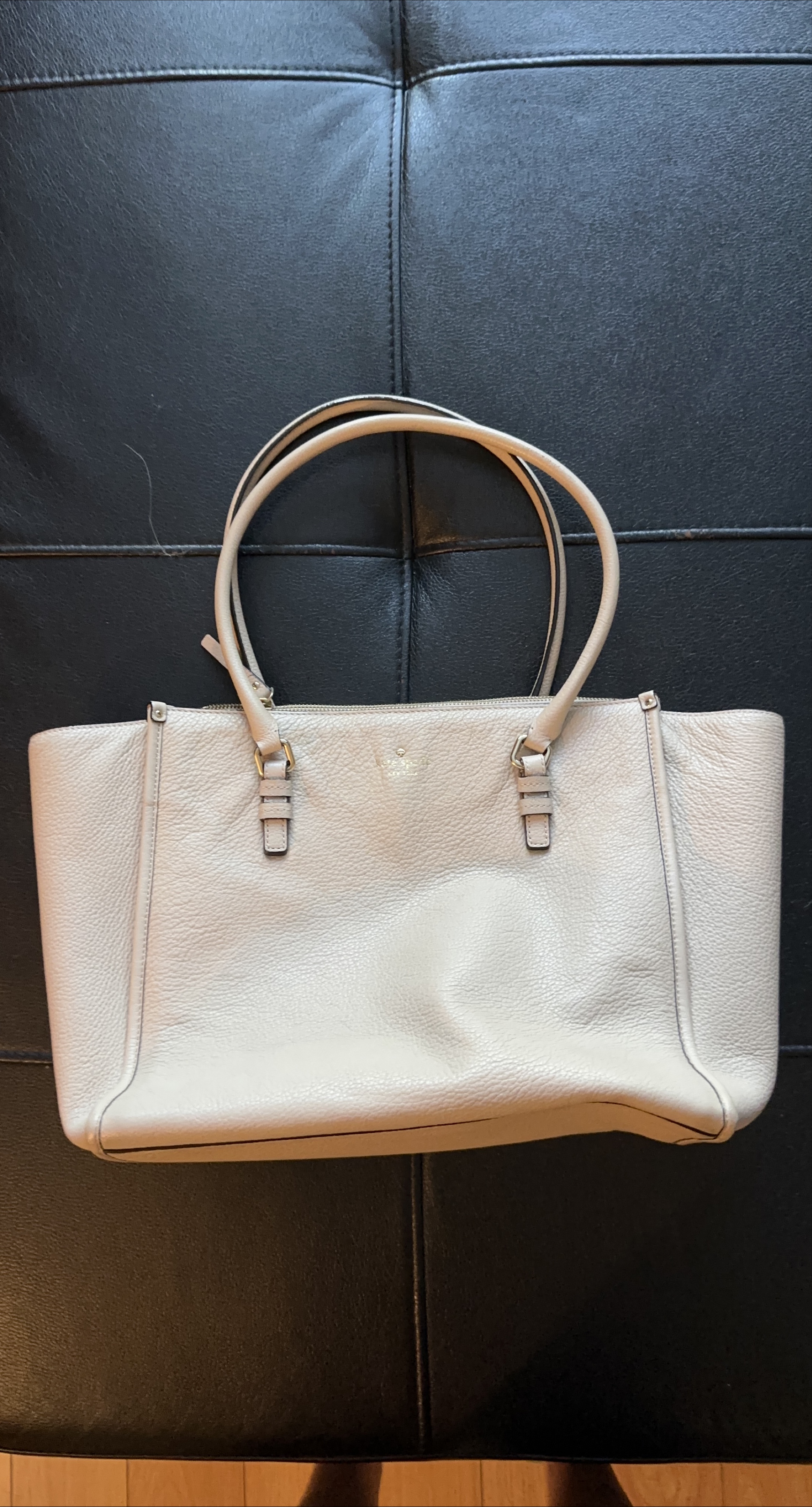 Kate Spade Beige Leather Tote Bag thumbnail