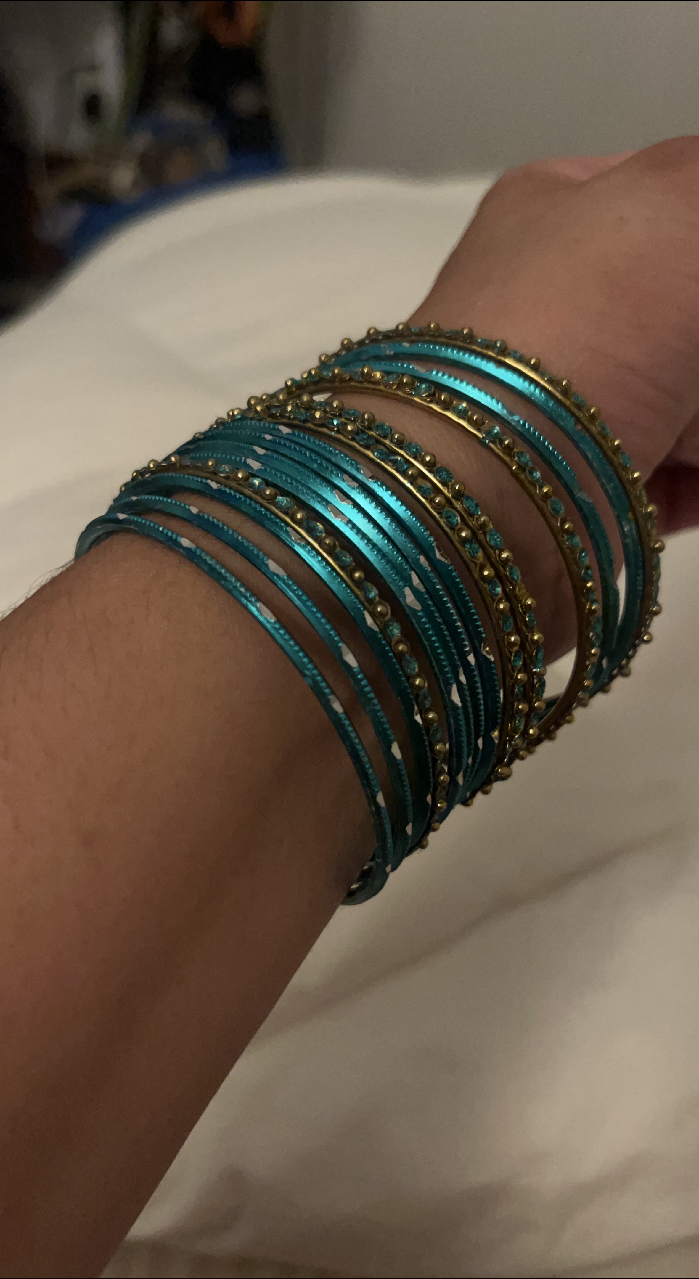 Teal & Gold Bangle Set thumbnail