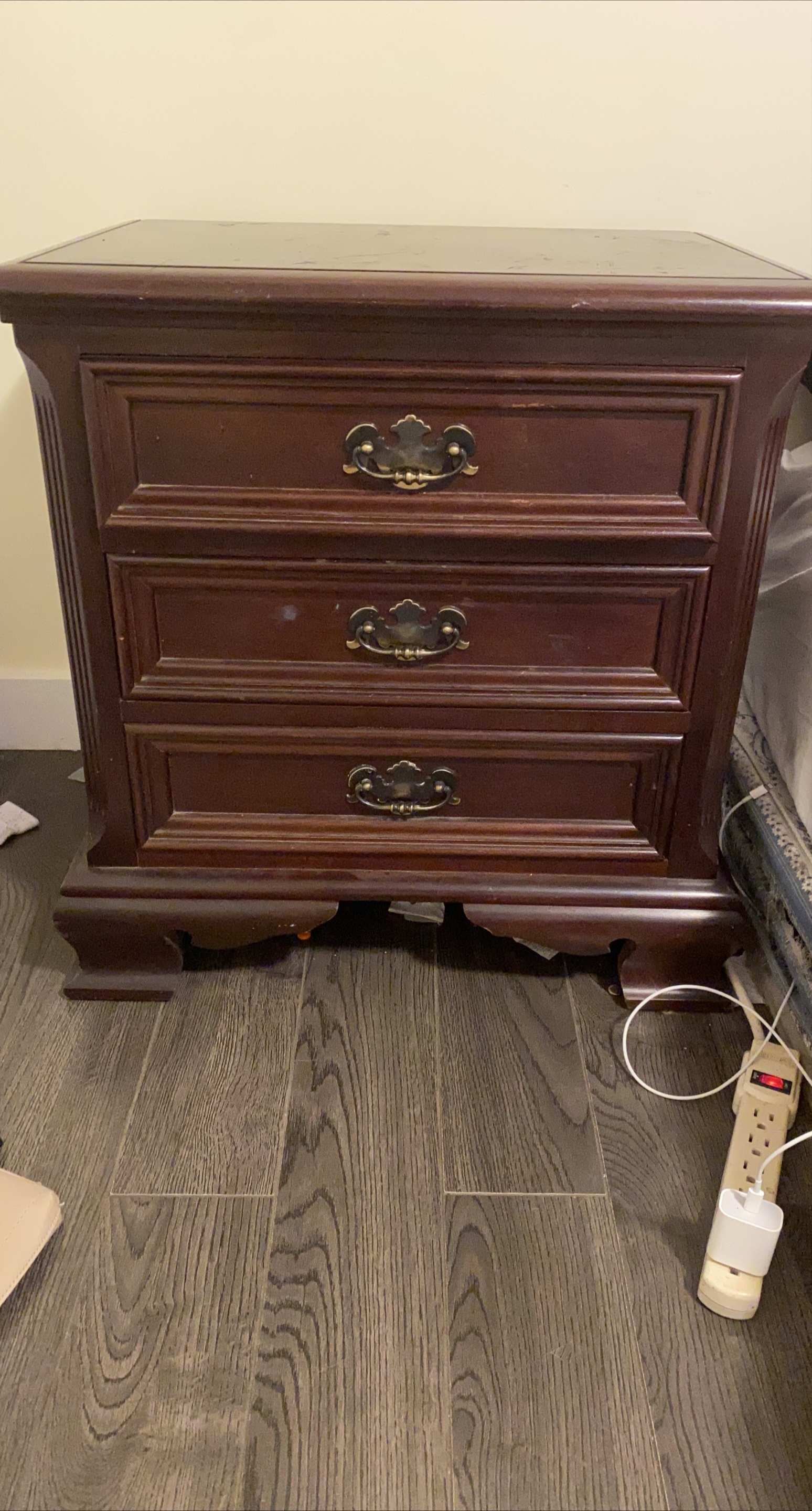 Wooden 3-Drawer Nightstand thumbnail