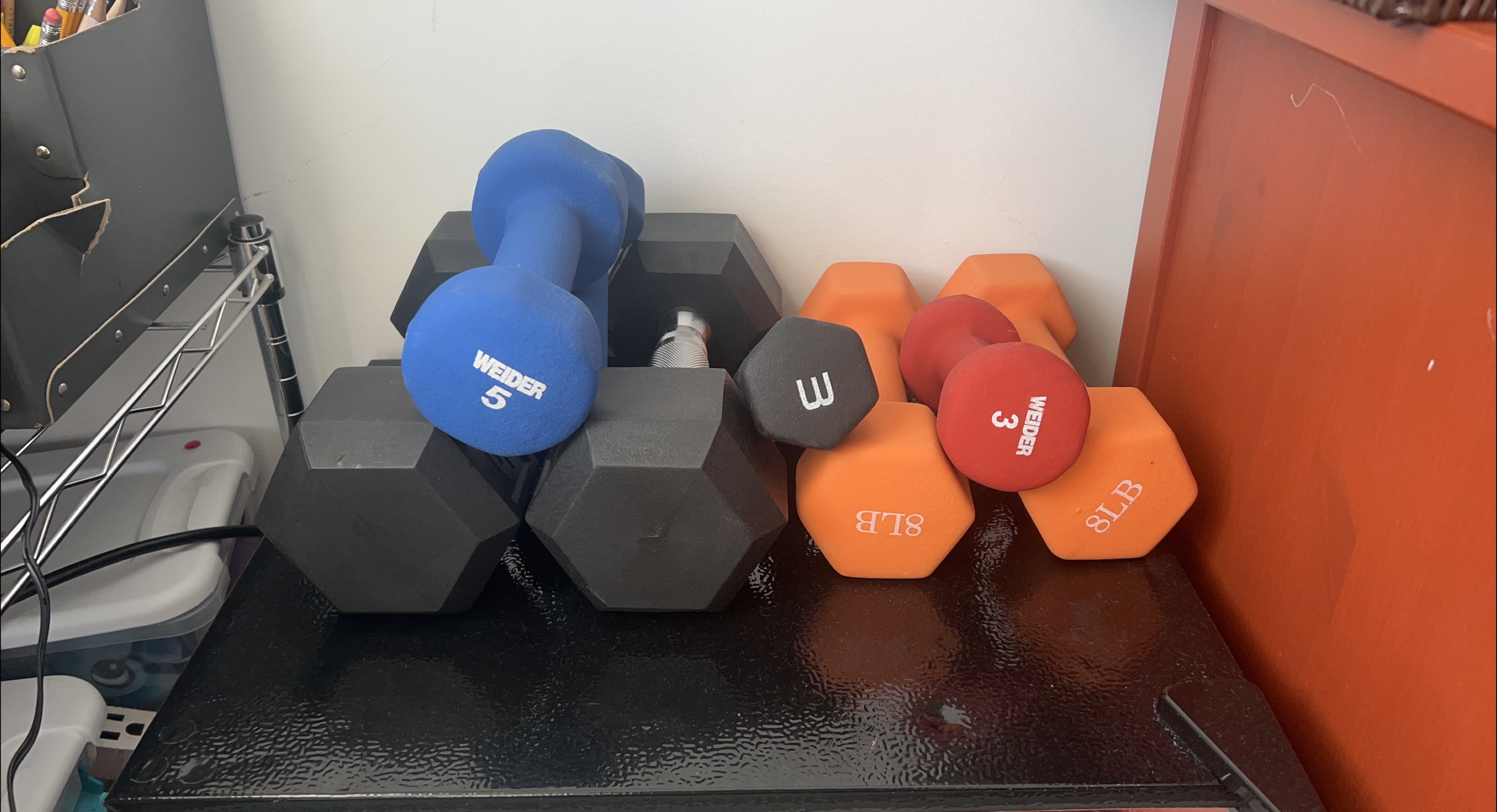 Weider Dumbbell Set: 3lb, 5lb, 8lb, 15lb thumbnail