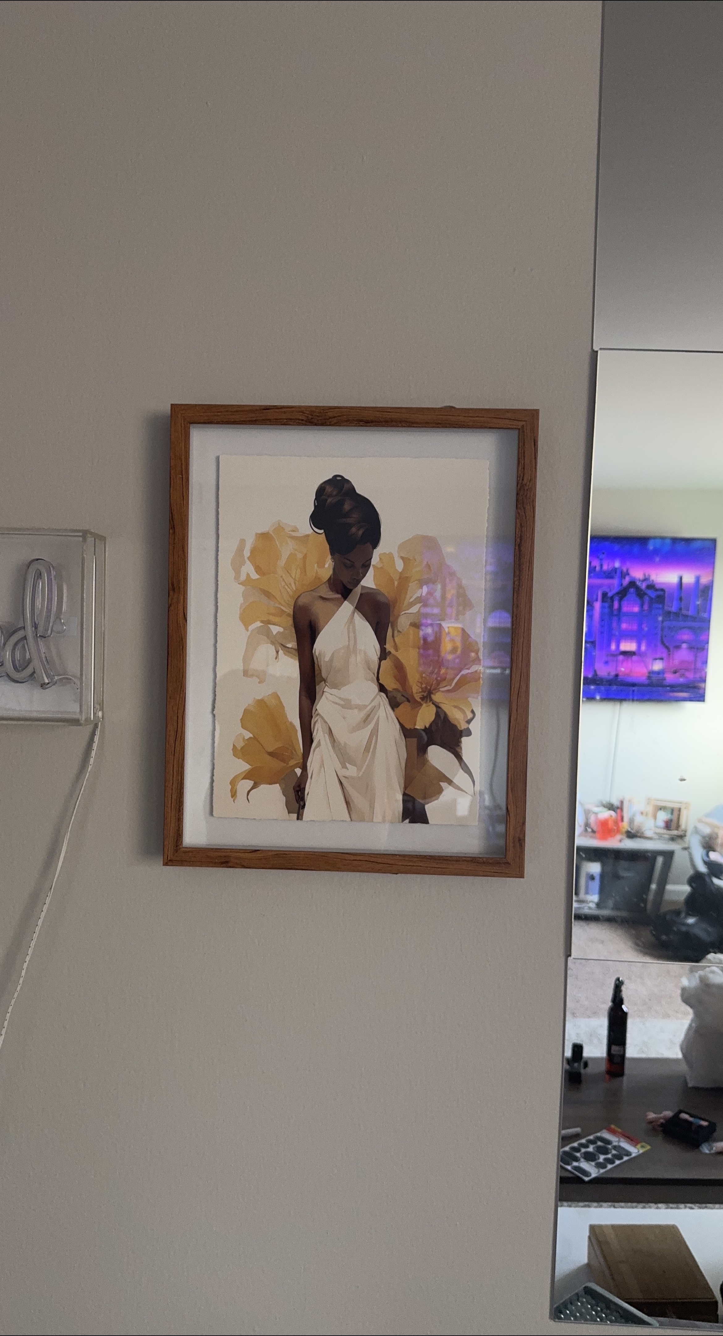 Framed Art Print - Woman with Flowers thumbnail