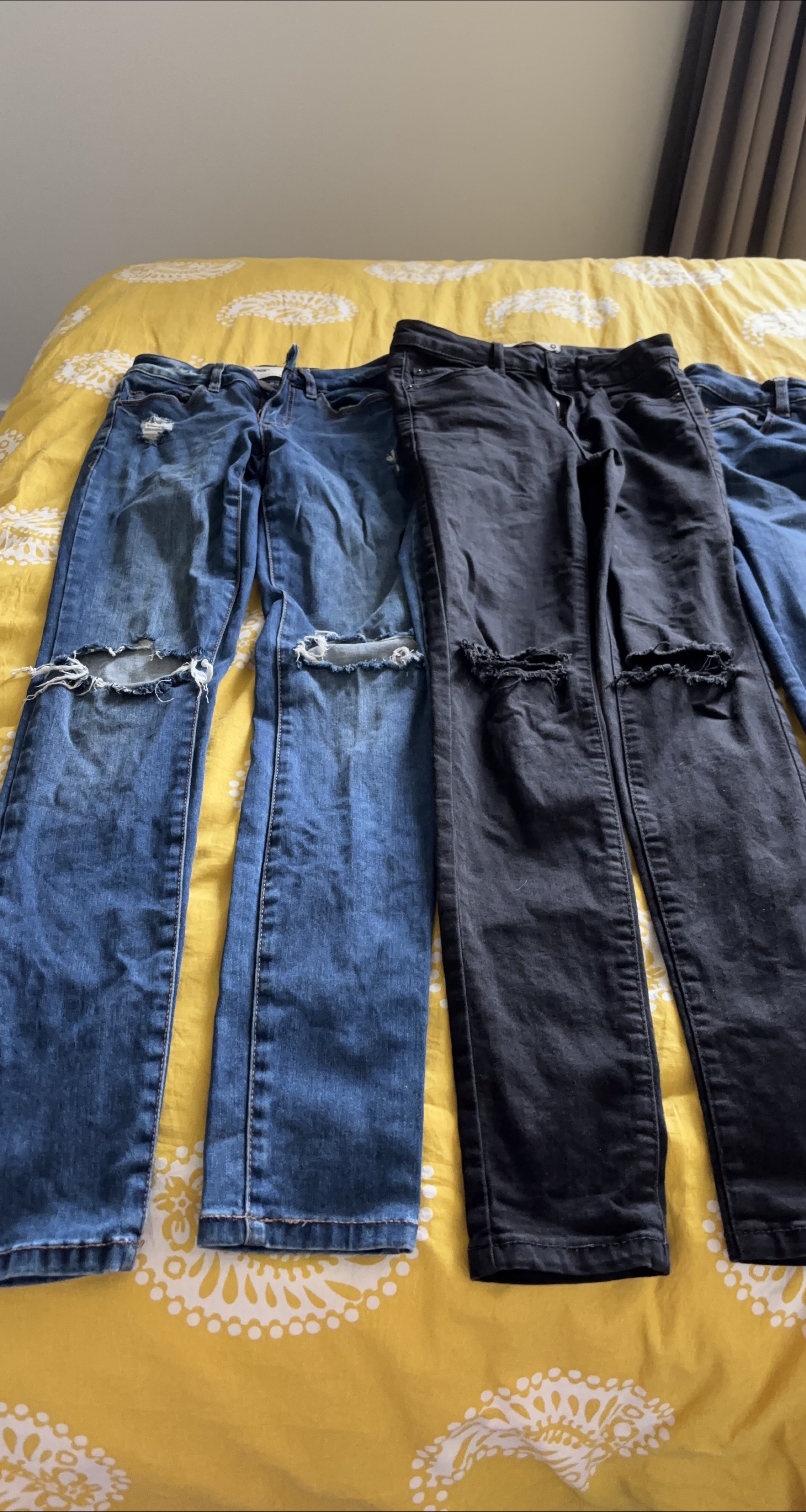 Ripped Jeans - Blue & Black thumbnail