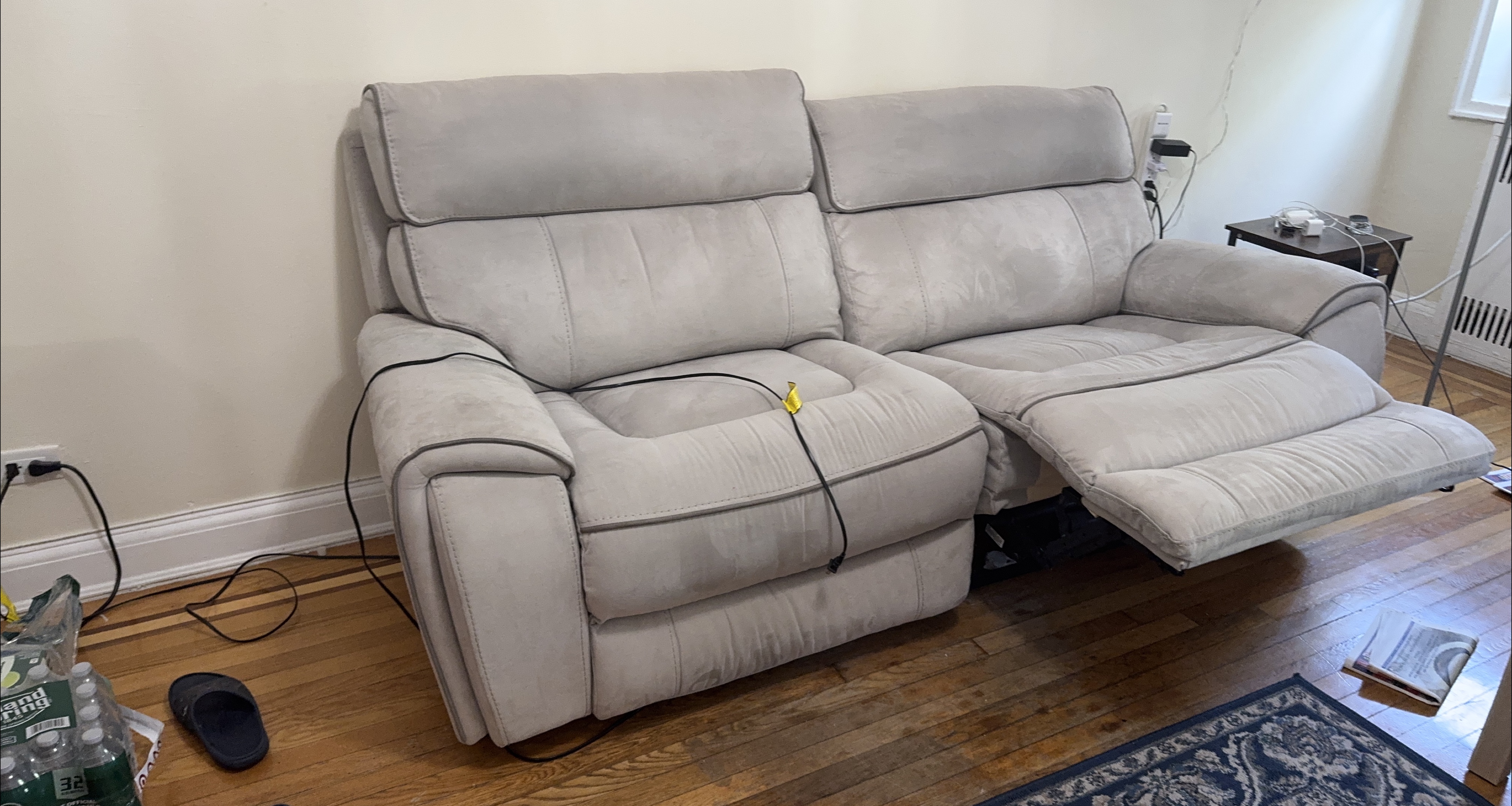 Light Gray Reclining Loveseat thumbnail