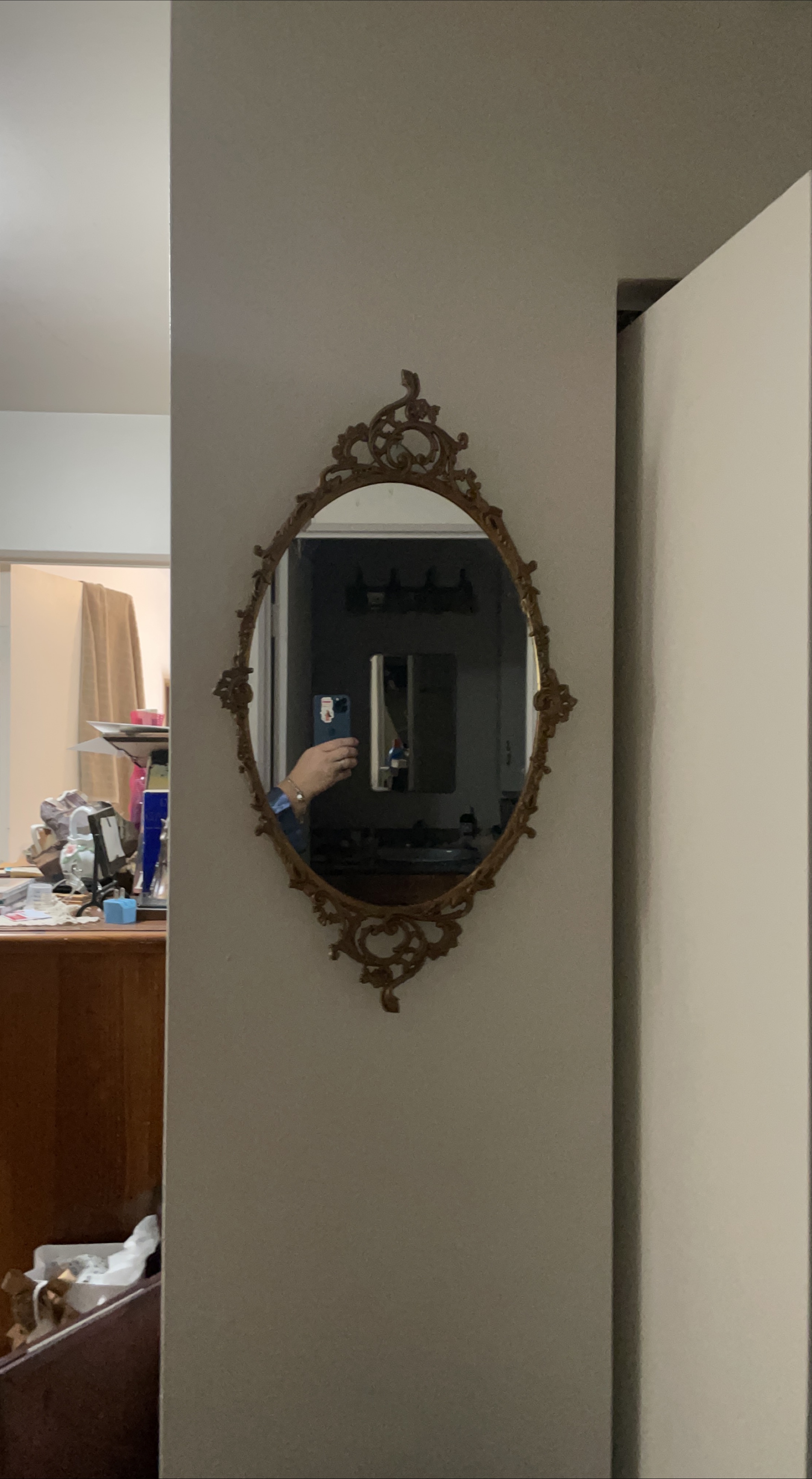 Ornate Oval Wall Mirror thumbnail