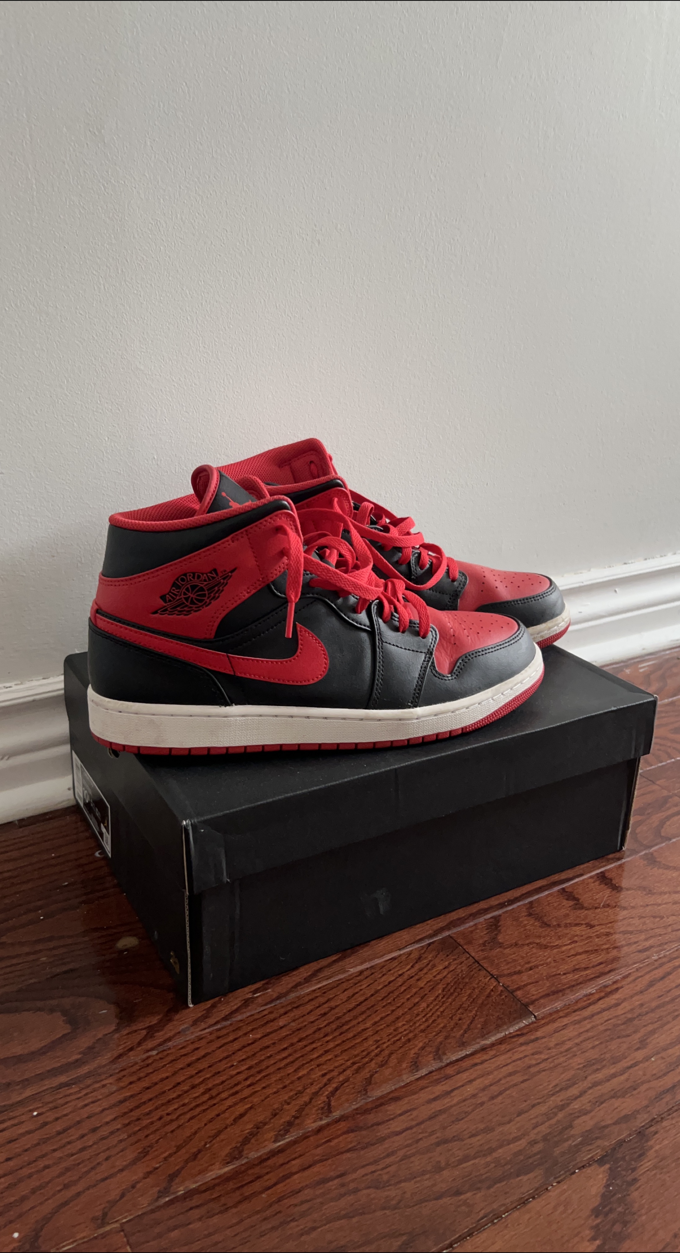 Air Jordan 1 Mid Black/Fire Red - Size 10.5 thumbnail