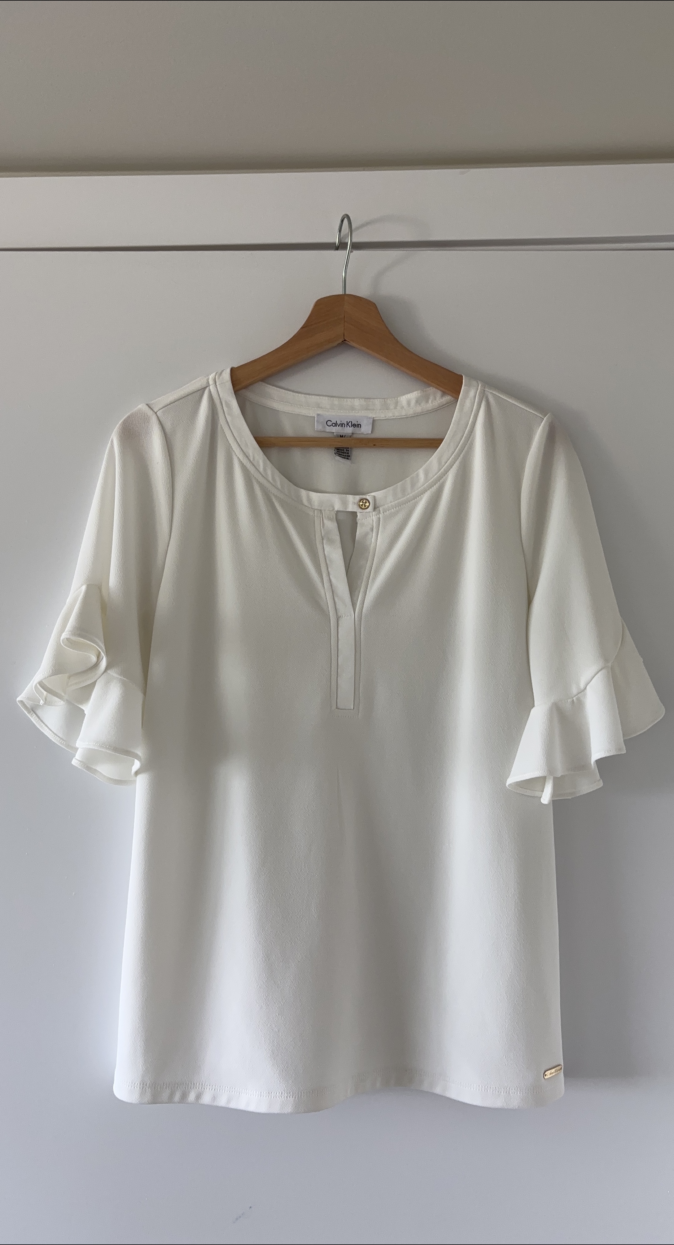 Calvin Klein White Blouse - Size M thumbnail