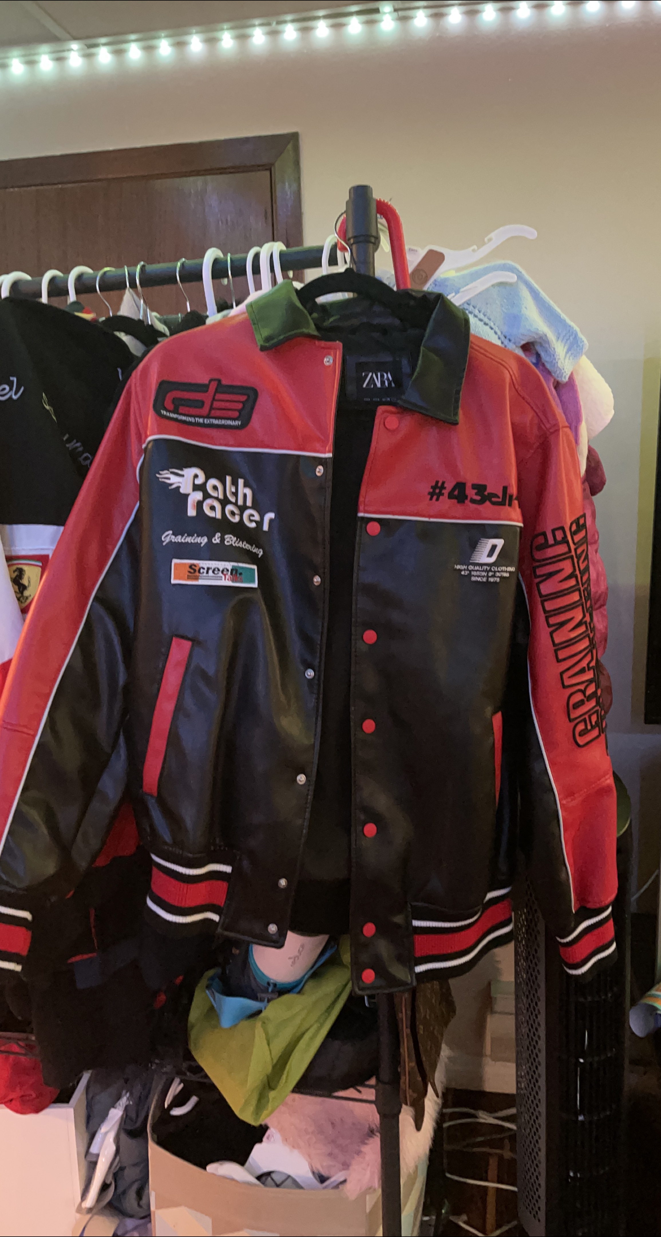 Zara Path Racer Faux Leather Jacket - Size S thumbnail