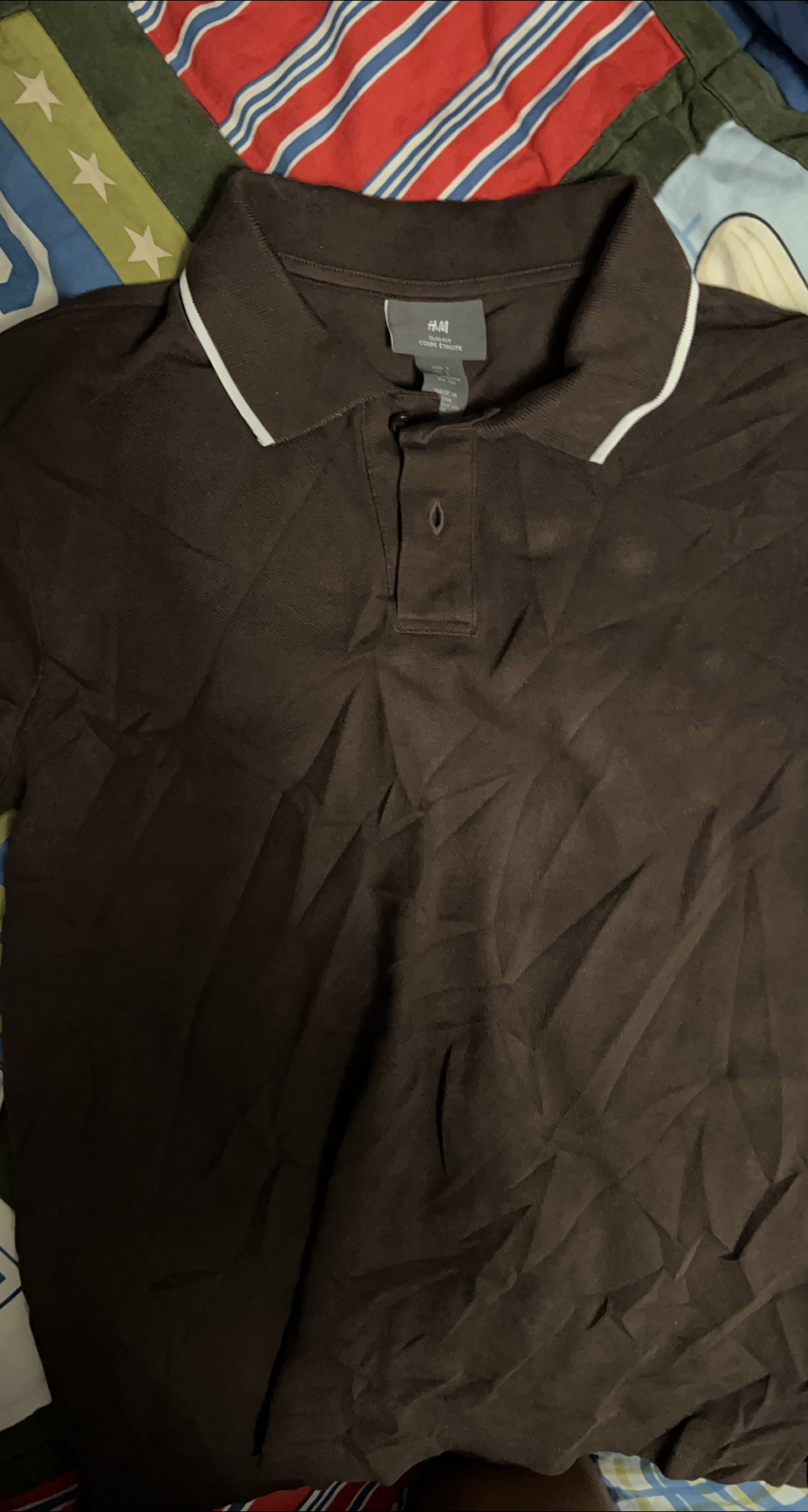 H&M Brown Polo Shirt - Size M thumbnail