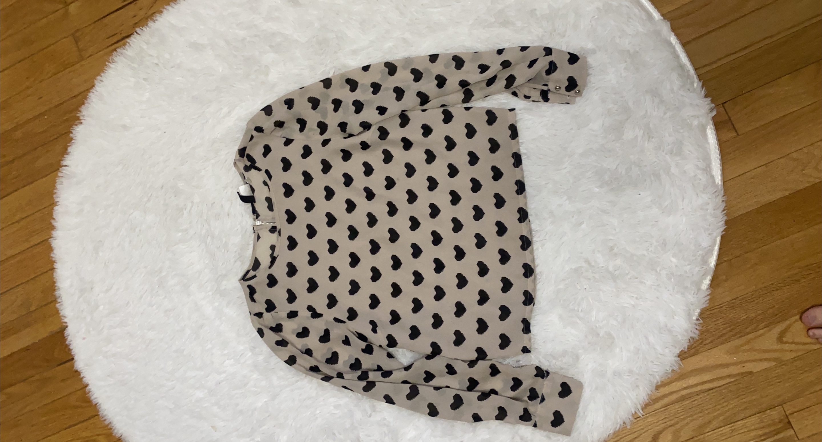 Heart Print Long Sleeve Blouse thumbnail