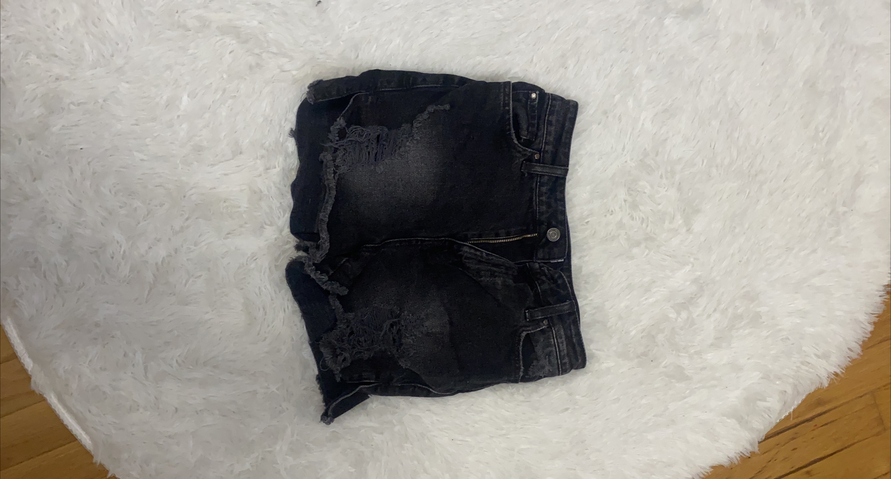 Black Distressed Denim Shorts thumbnail