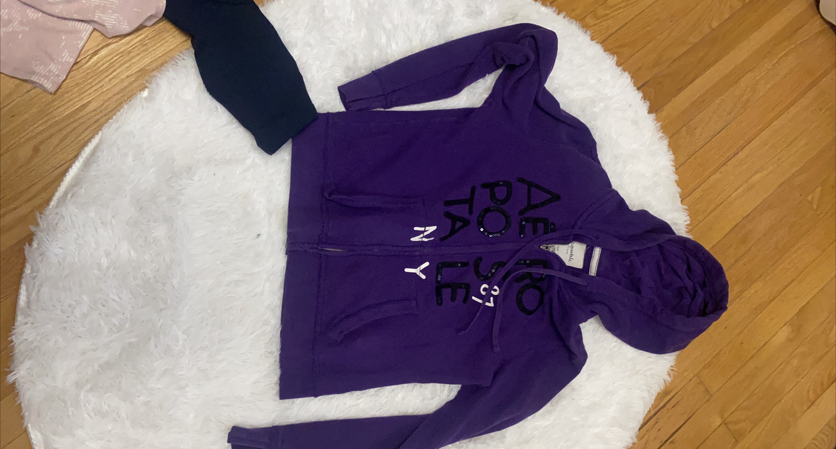 Aeropostale Purple Zip-Up Hoodie thumbnail