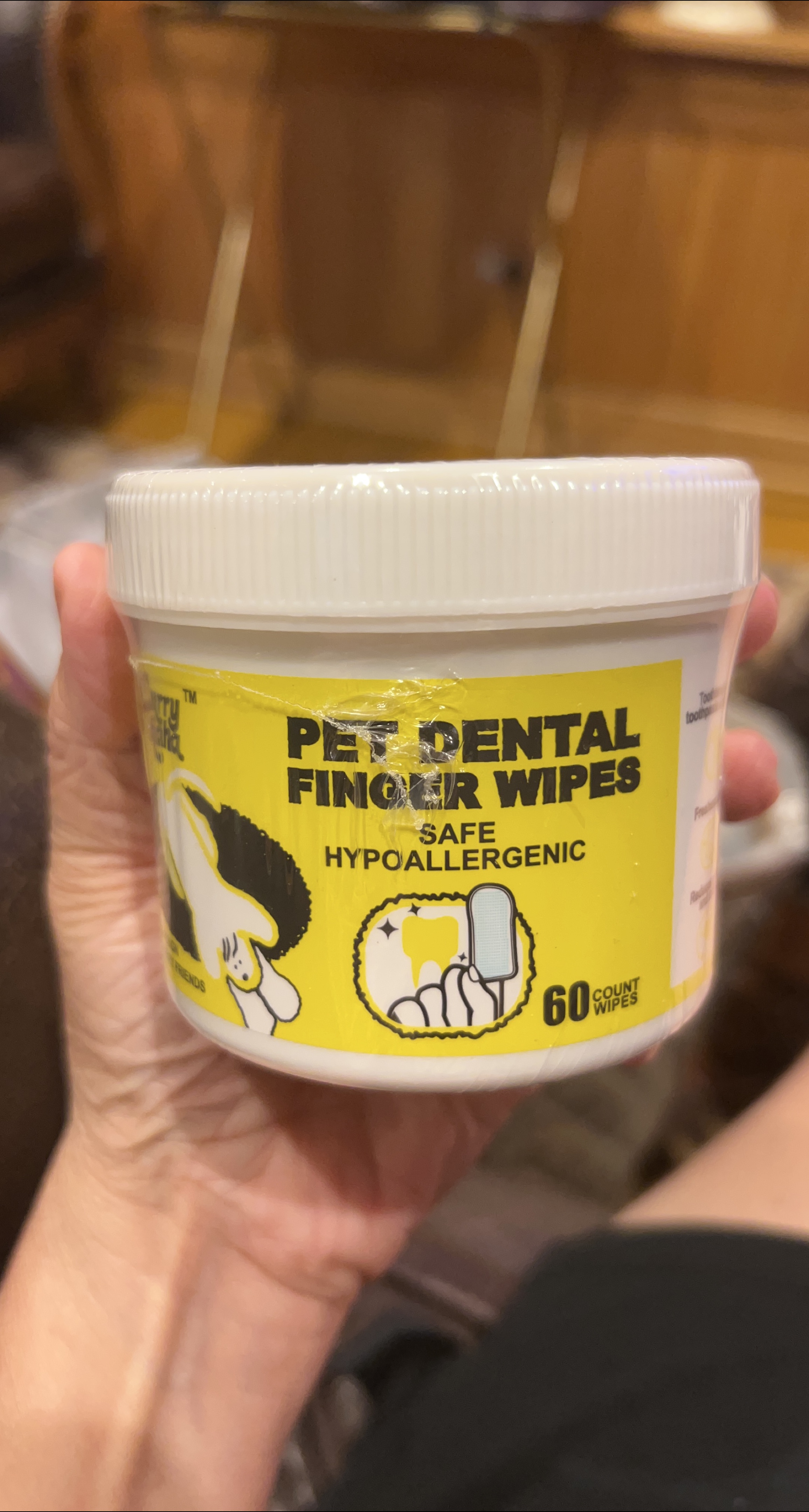 Furry Hand Pet Dental Finger Wipes - 60 Count thumbnail