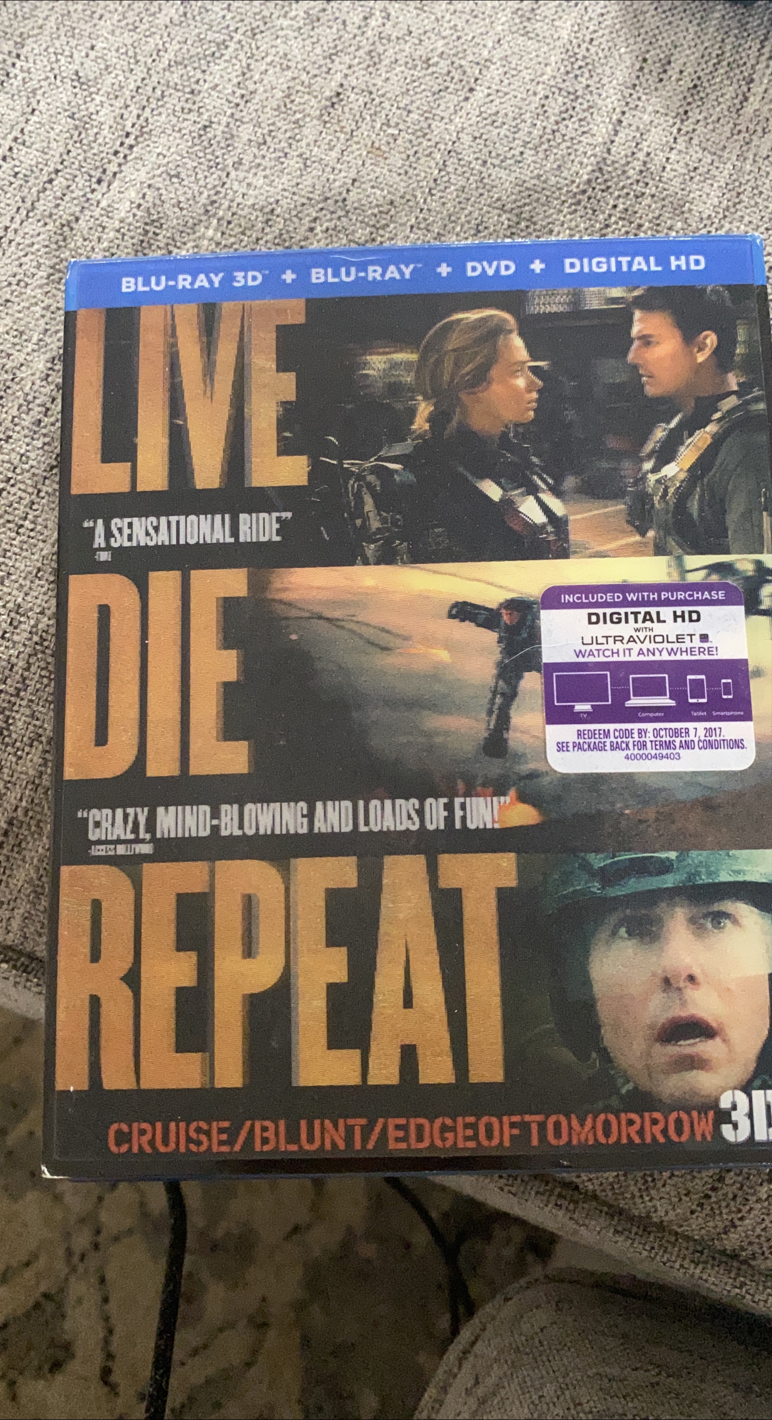 Live Die Repeat (Edge of Tomorrow) Blu-ray 3D thumbnail