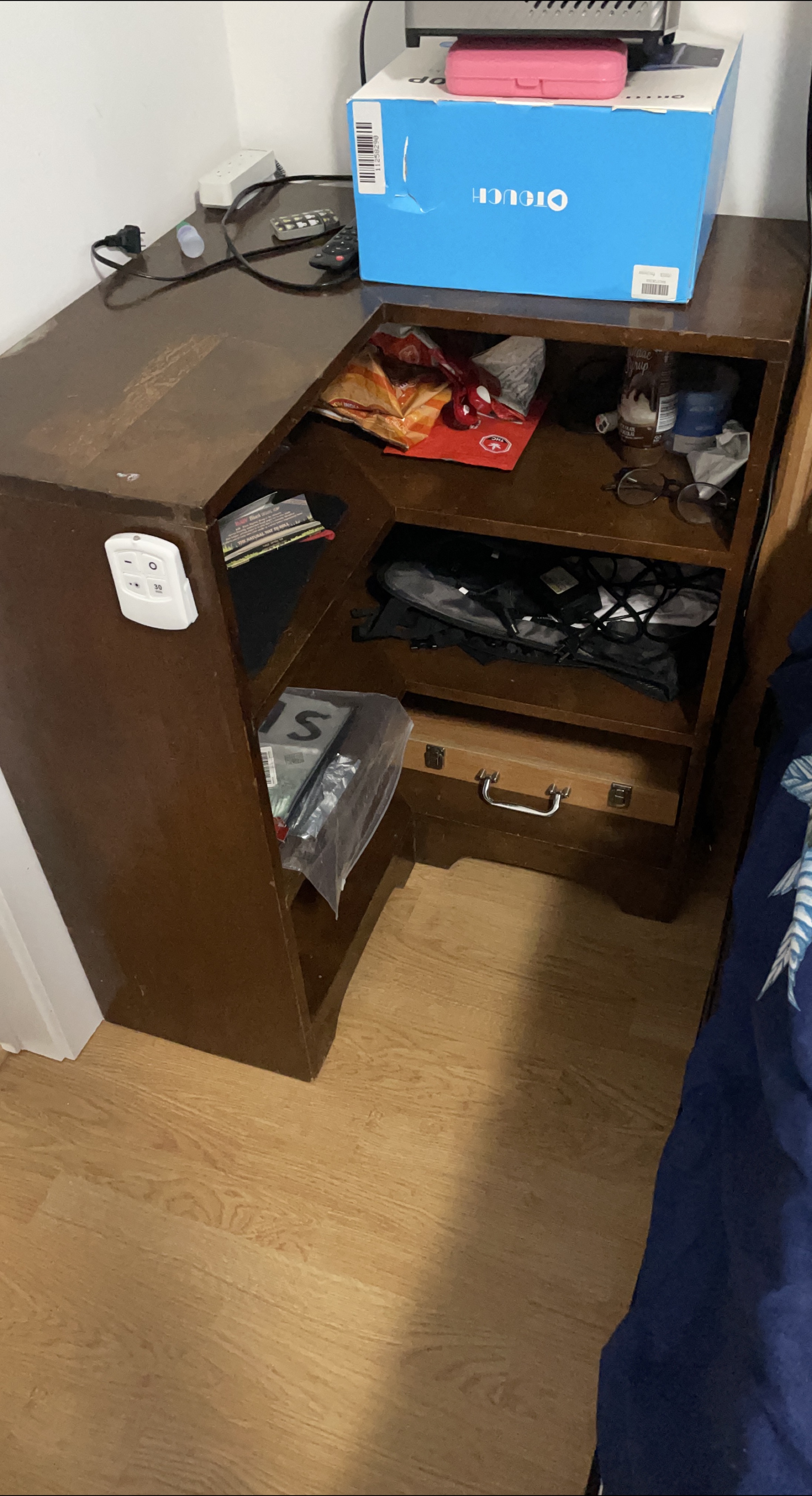Brown Wooden Corner Shelf thumbnail