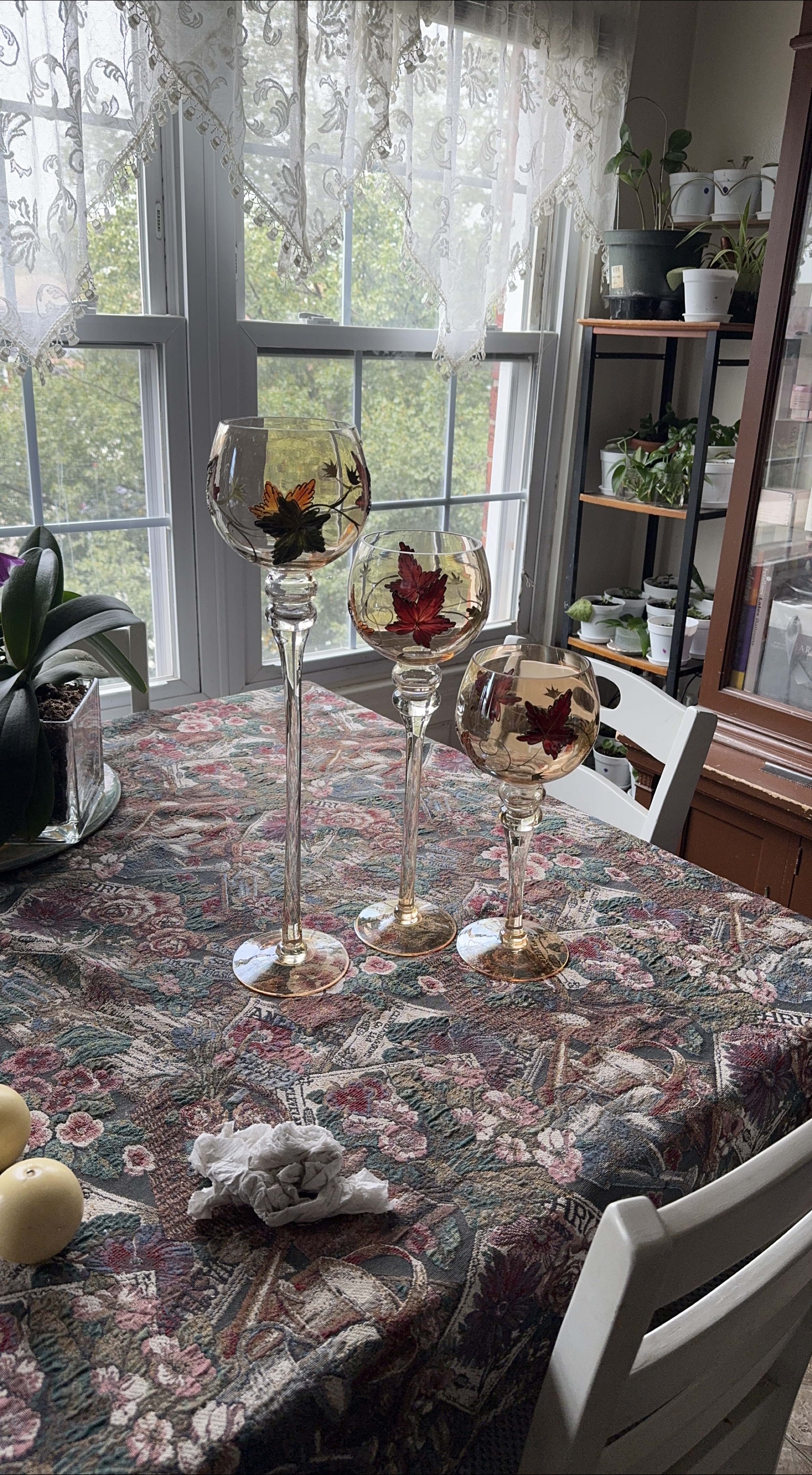 Fall Leaf Wine Glasses - Set of 3