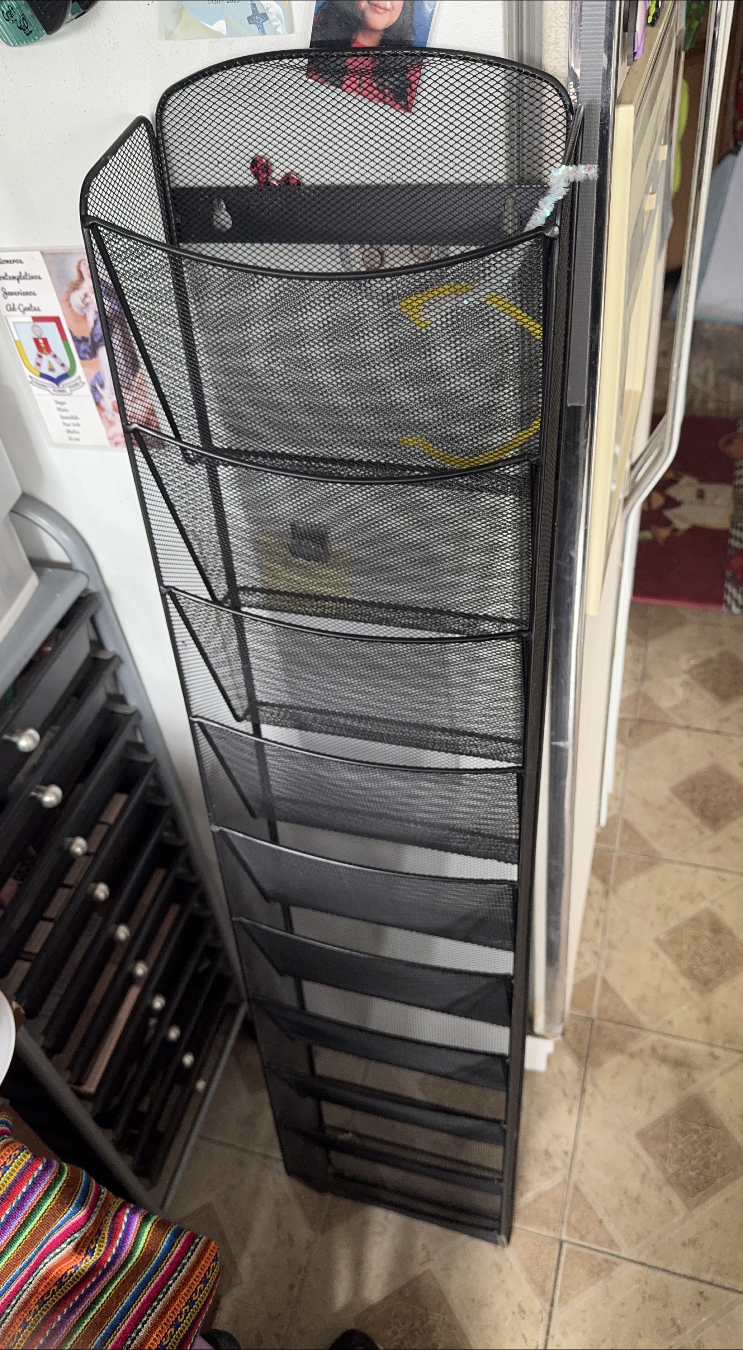 Black Metal Mesh Wall File Organizer thumbnail