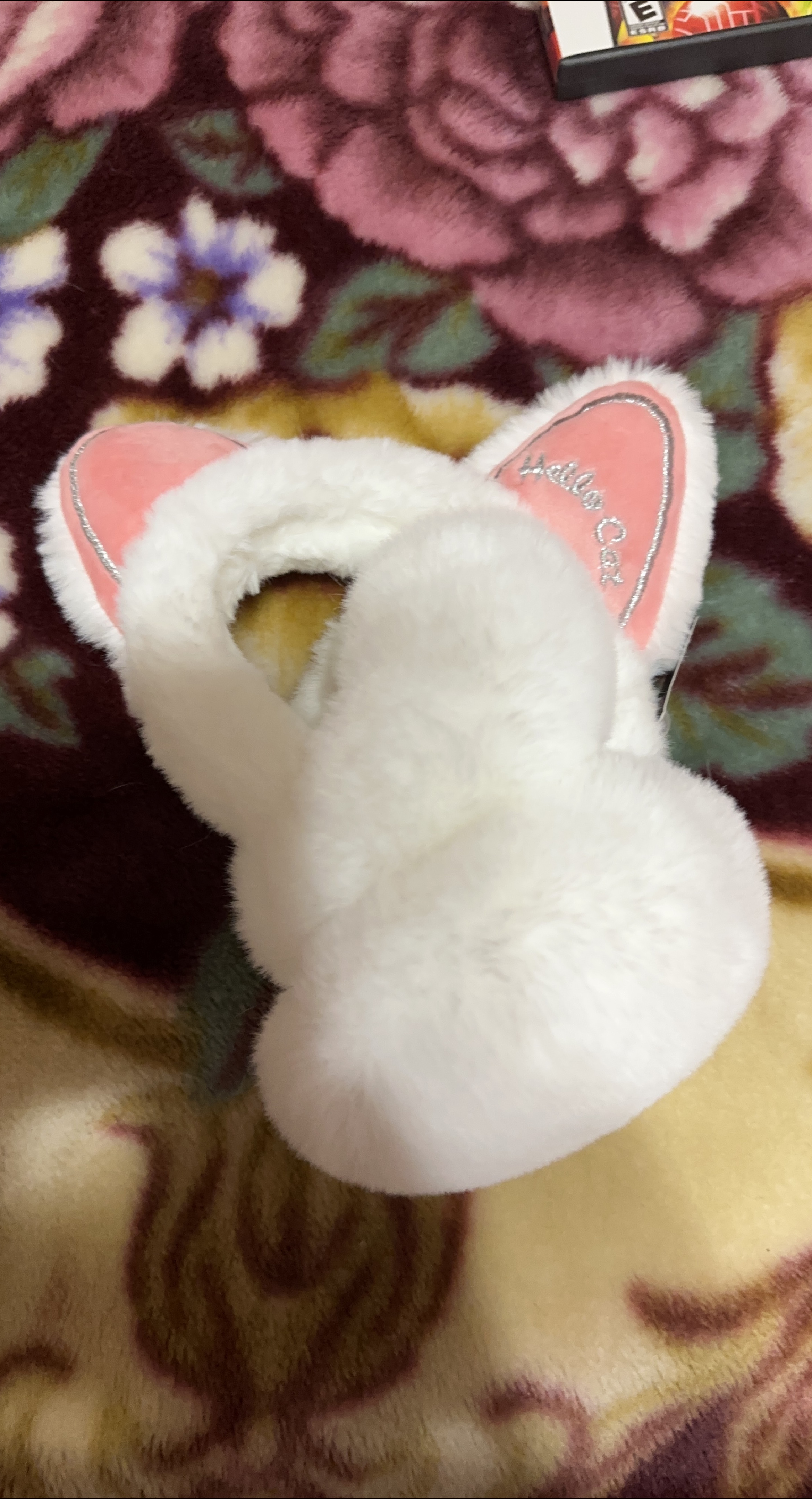 Hello Cat Earmuffs - White & Pink thumbnail
