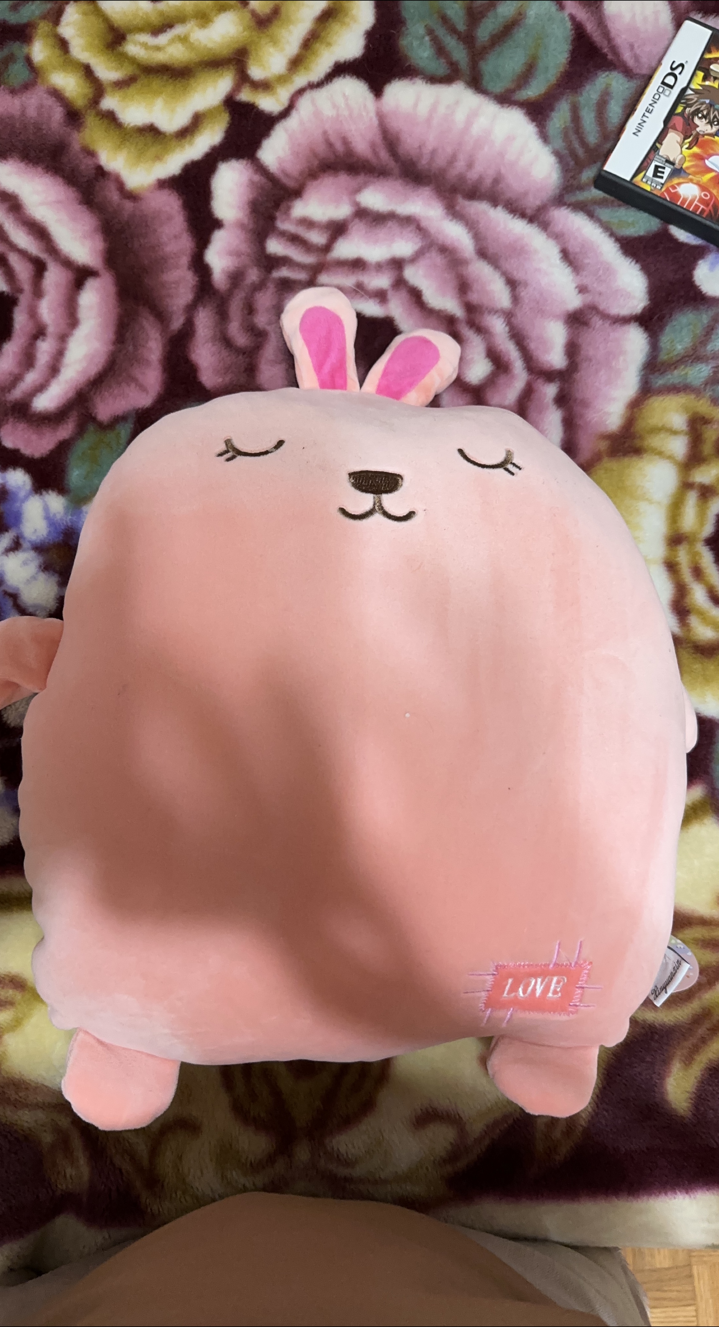 Cute Pink Bunny Plush Pillow thumbnail